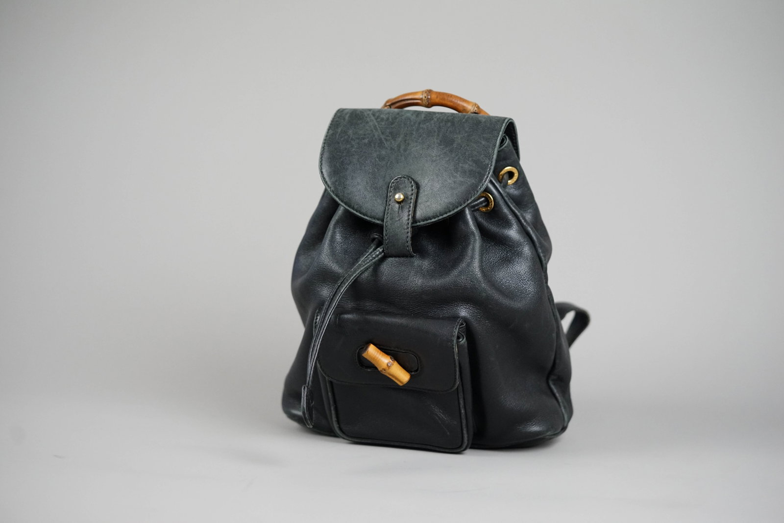 GUCCI BAMBOO BACKPACK LEATHER 0030 BLACK - 3