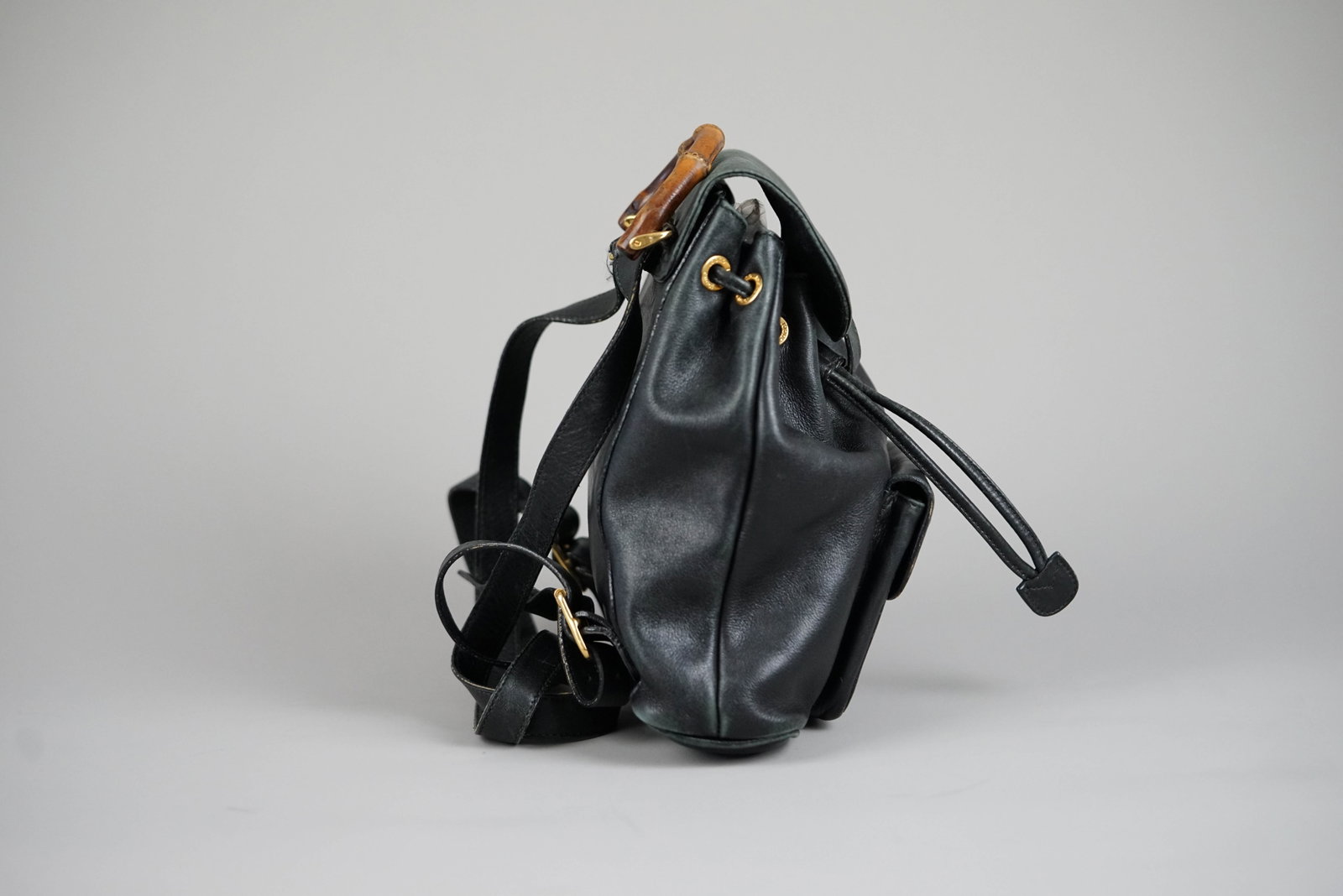GUCCI BAMBOO BACKPACK LEATHER 0030 BLACK - 5