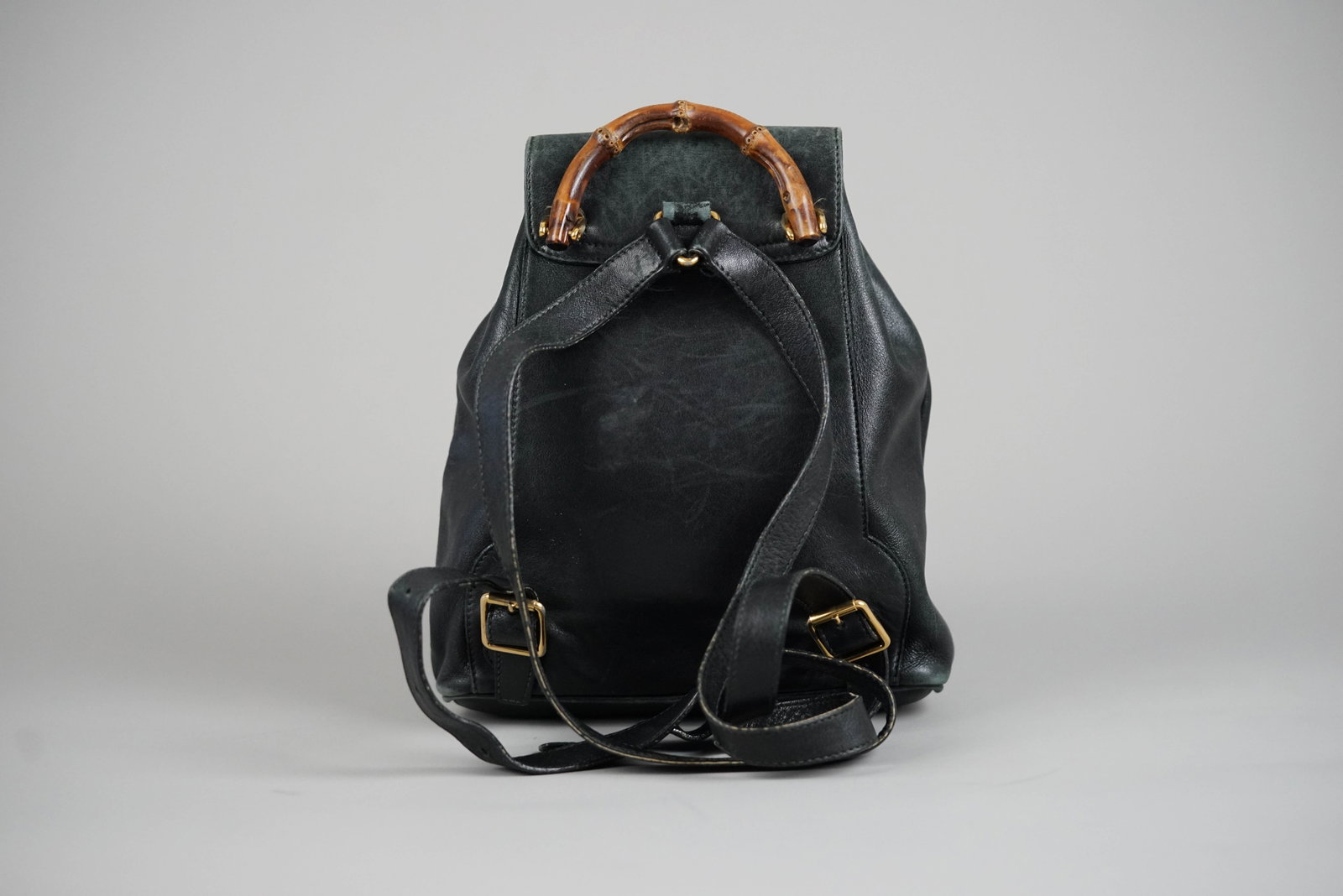 GUCCI BAMBOO BACKPACK LEATHER 0030 BLACK - 6