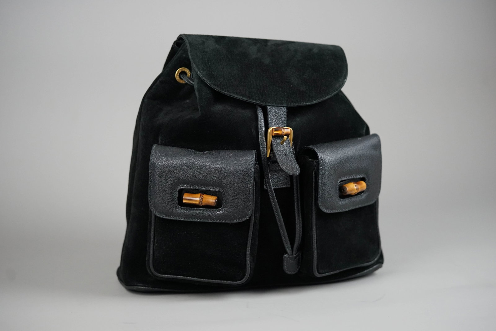 GUCCI BAMBOO BACKPACK SUEDE 0016 BLACK - 2