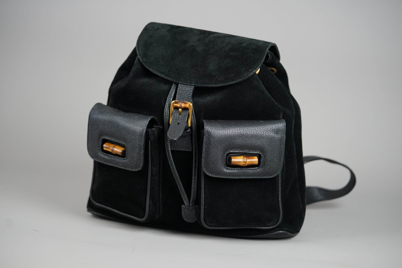 GUCCI BAMBOO BACKPACK SUEDE 0016 BLACK - 3