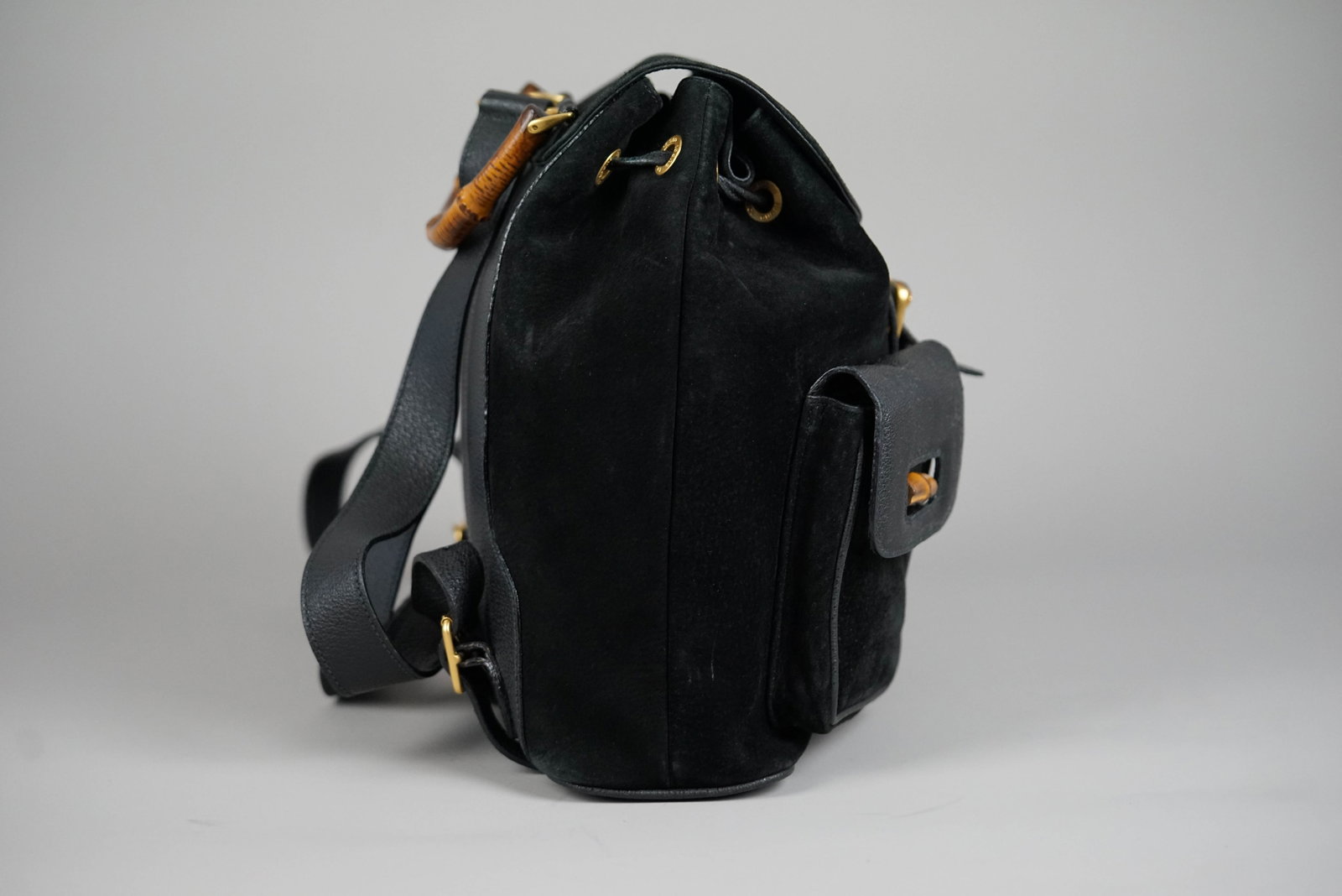 GUCCI BAMBOO BACKPACK SUEDE 0016 BLACK - 4