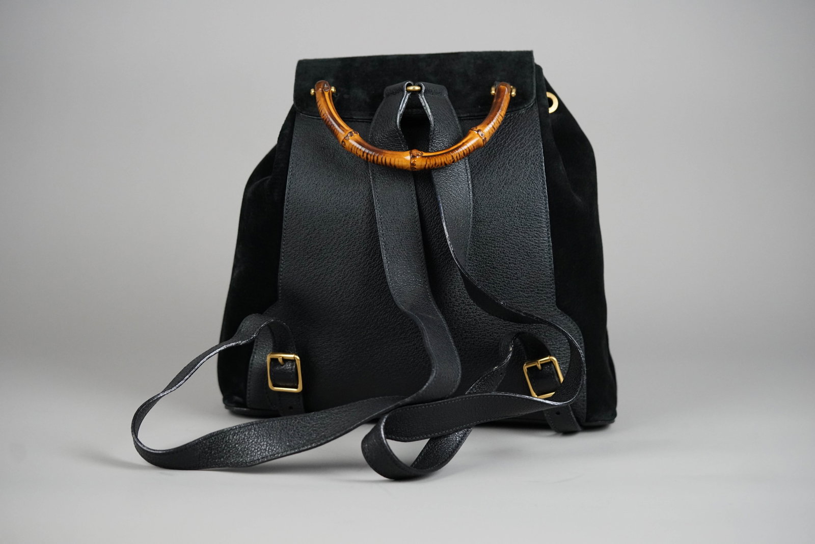 GUCCI BAMBOO BACKPACK SUEDE 0016 BLACK - 5