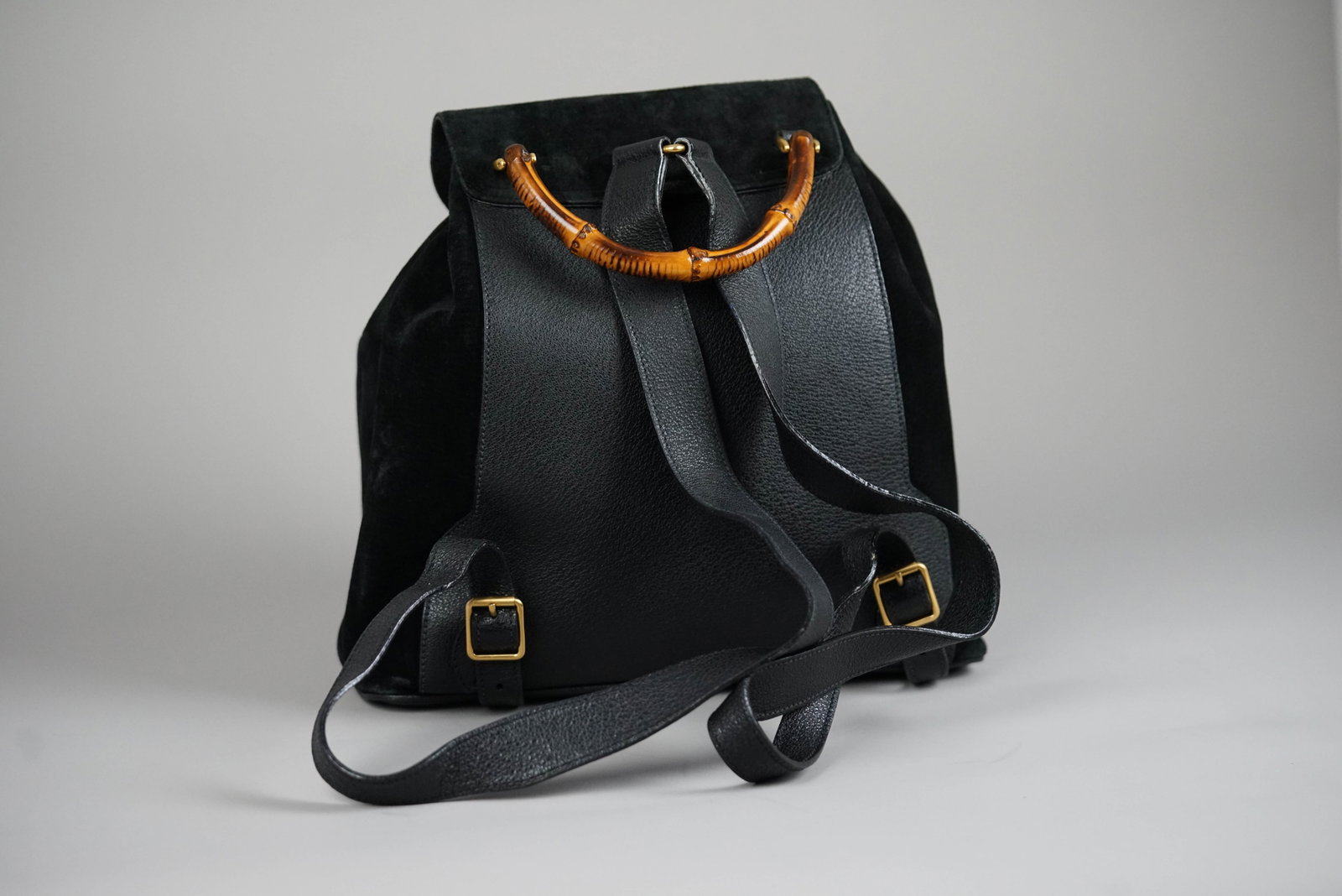 GUCCI BAMBOO BACKPACK SUEDE 0016 BLACK - 6