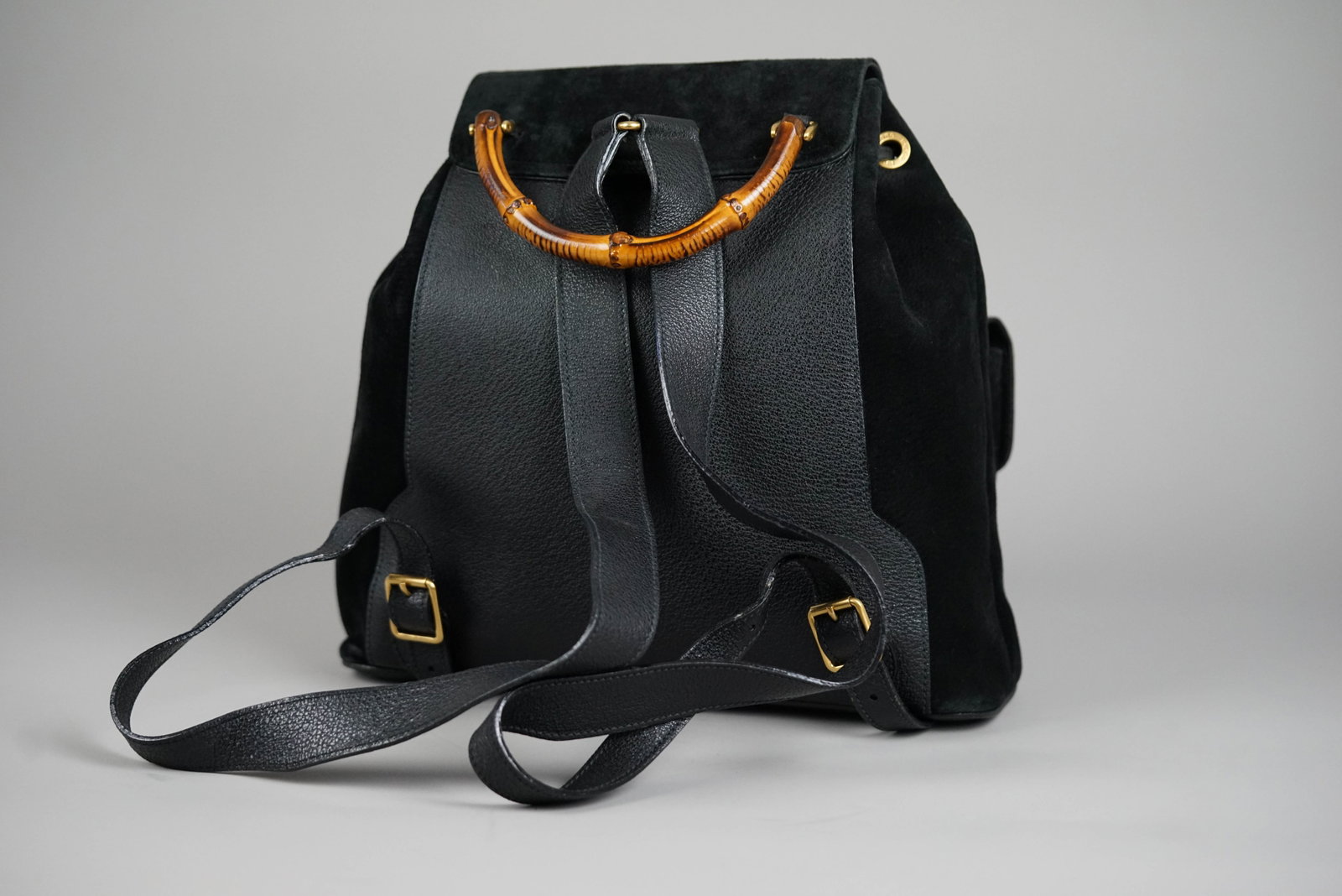 GUCCI BAMBOO BACKPACK SUEDE 0016 BLACK - 7