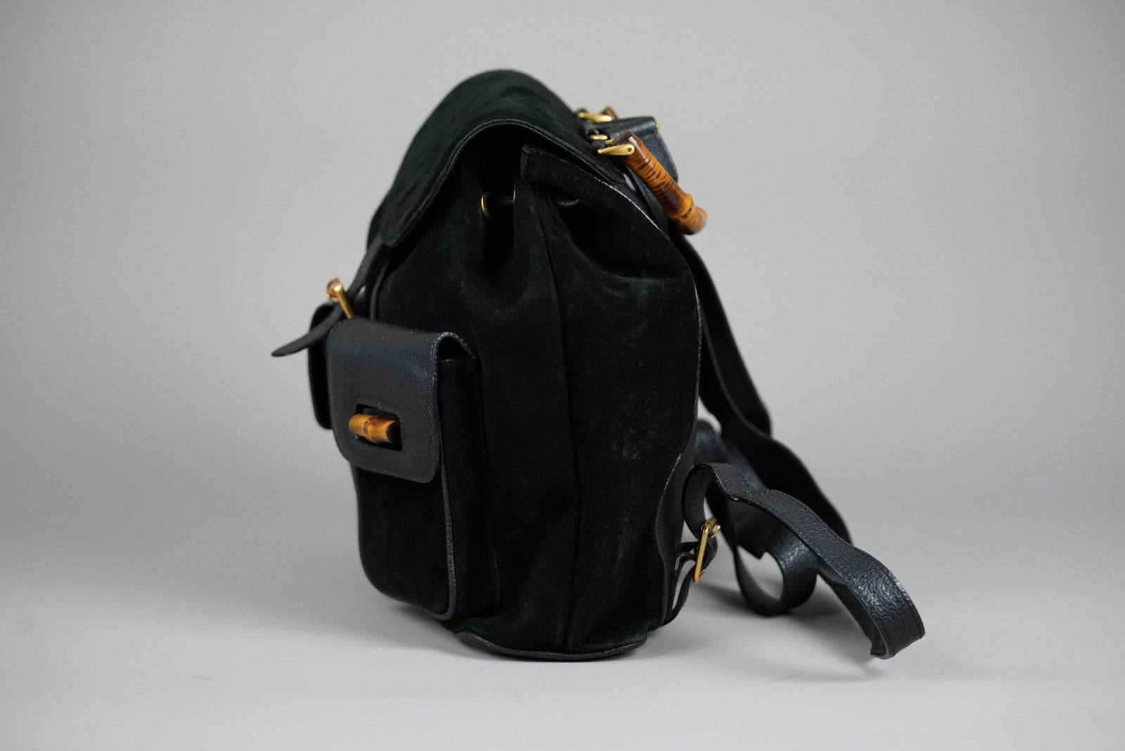 GUCCI BAMBOO BACKPACK SUEDE 0016 BLACK - 8