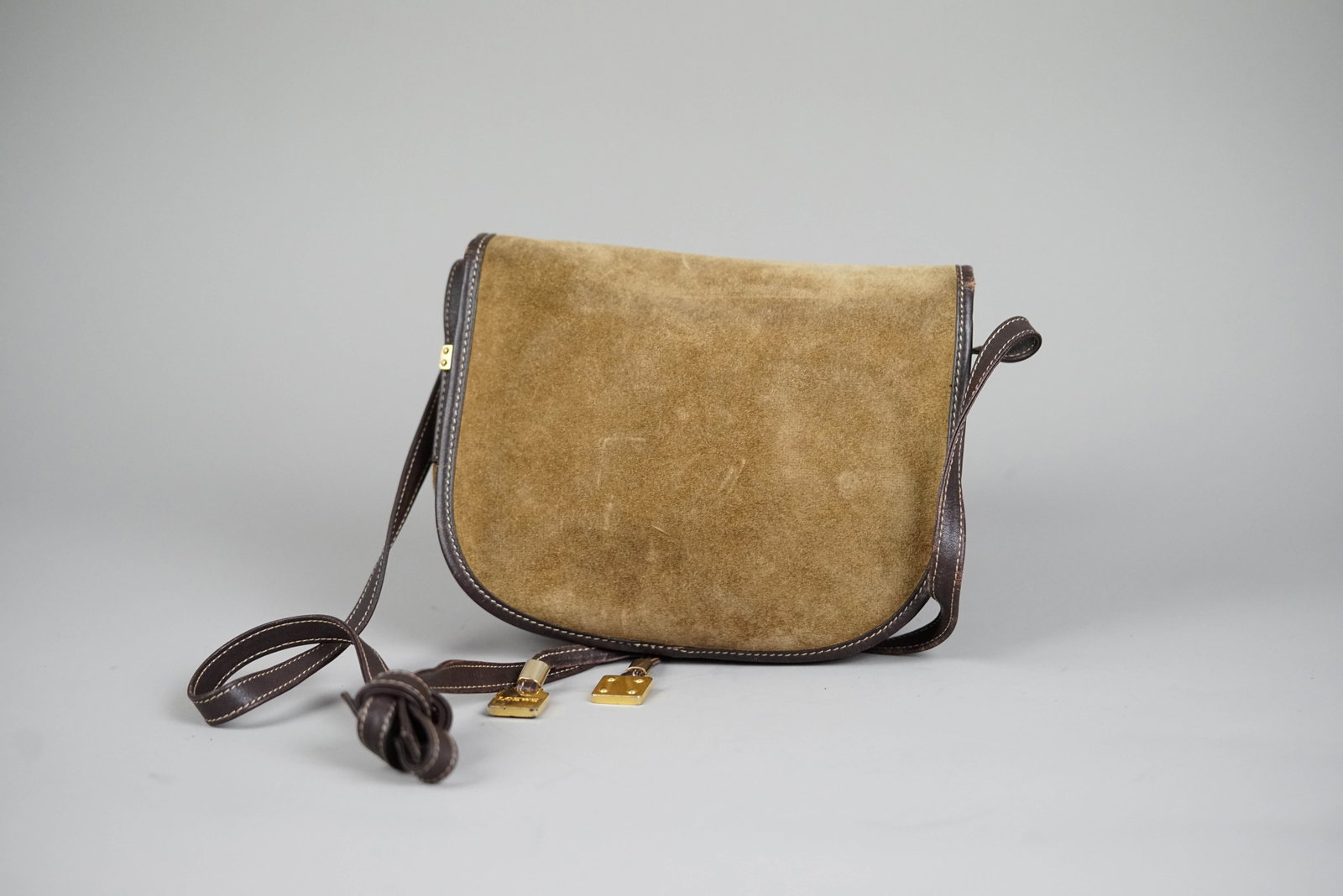 LOEWE ANAGRAM SHOULDER BAG SUEDE BROWN - 6