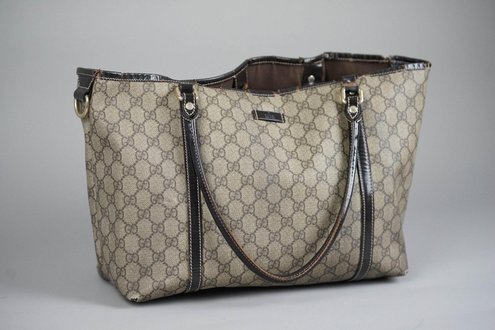 GUCCI GG SUPREME TOTE BAG PVC 524947 BROWN - 2