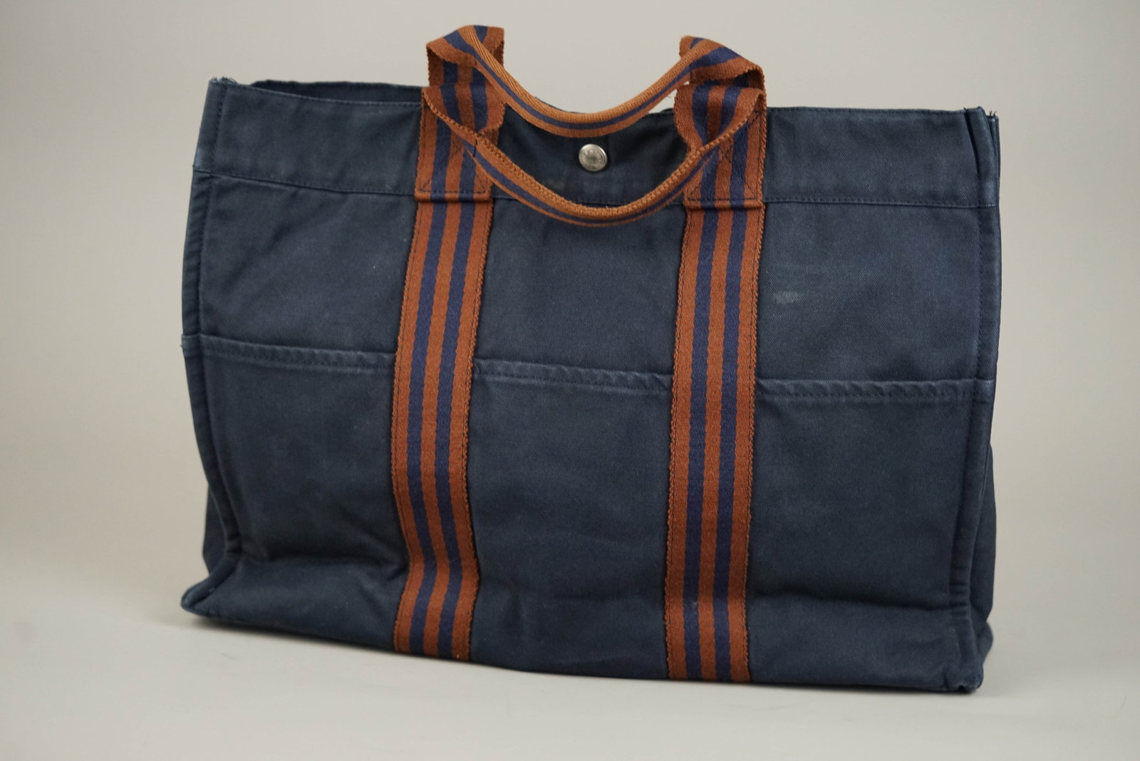 HERMES MM TOTE BAG CANVAS TWO-TONE - 3