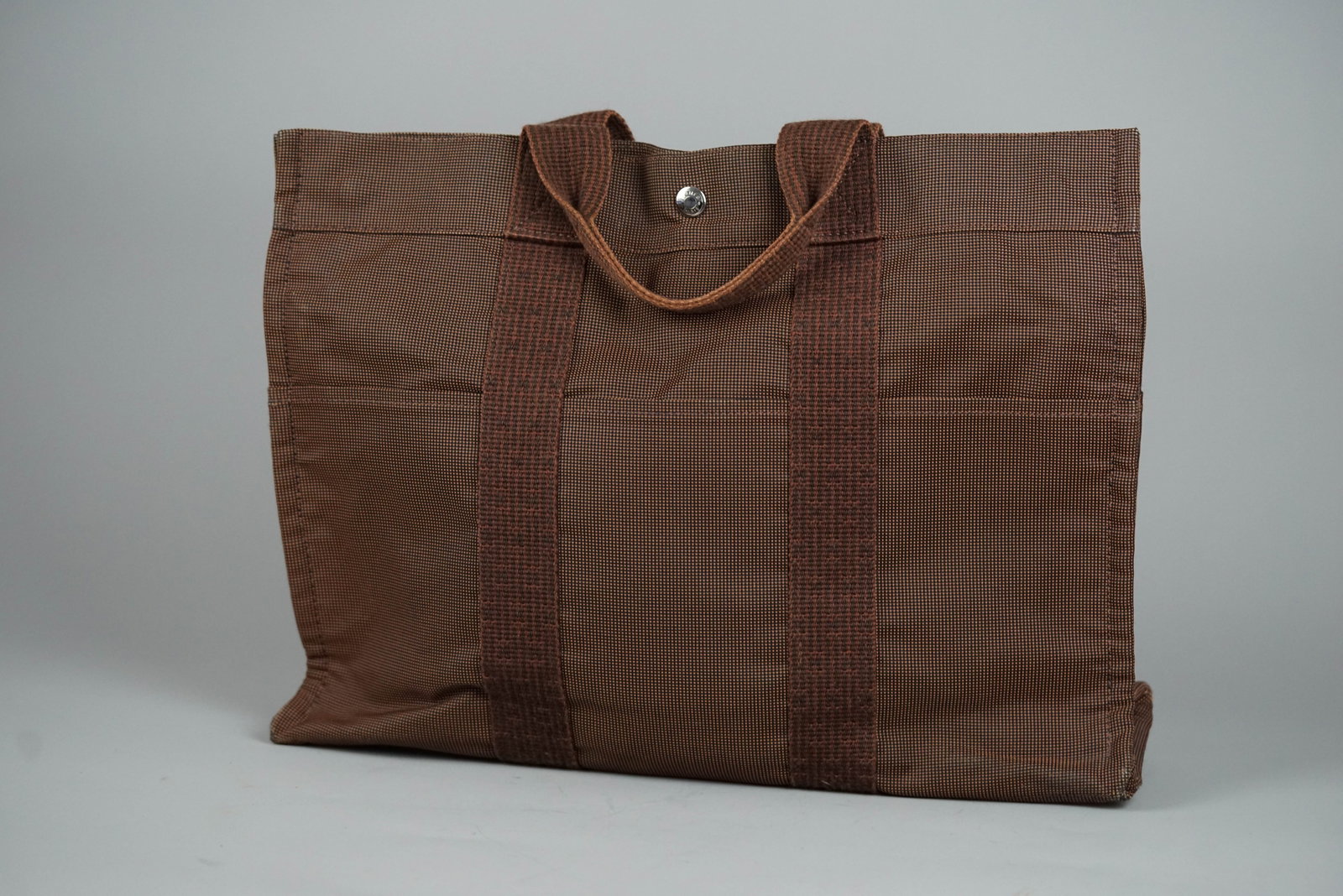 HERMES YALE LINE MM TOTE BAG CANVAS BROWN - 3