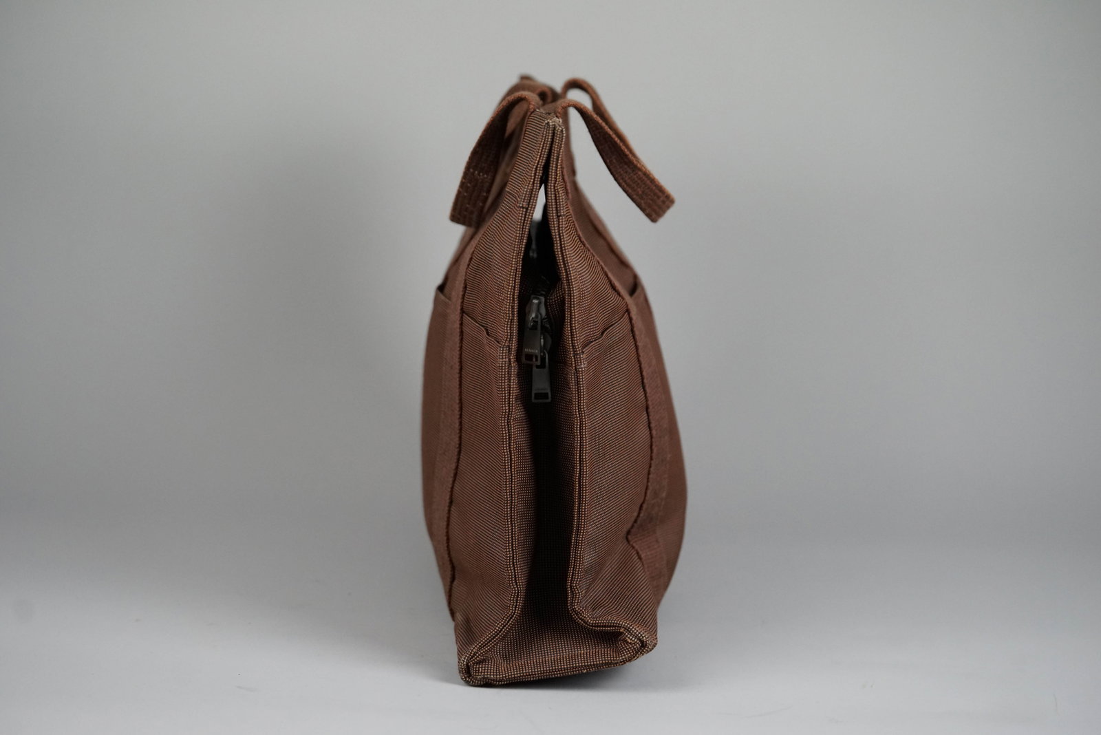 HERMES YALE LINE MM TOTE BAG CANVAS BROWN - 4
