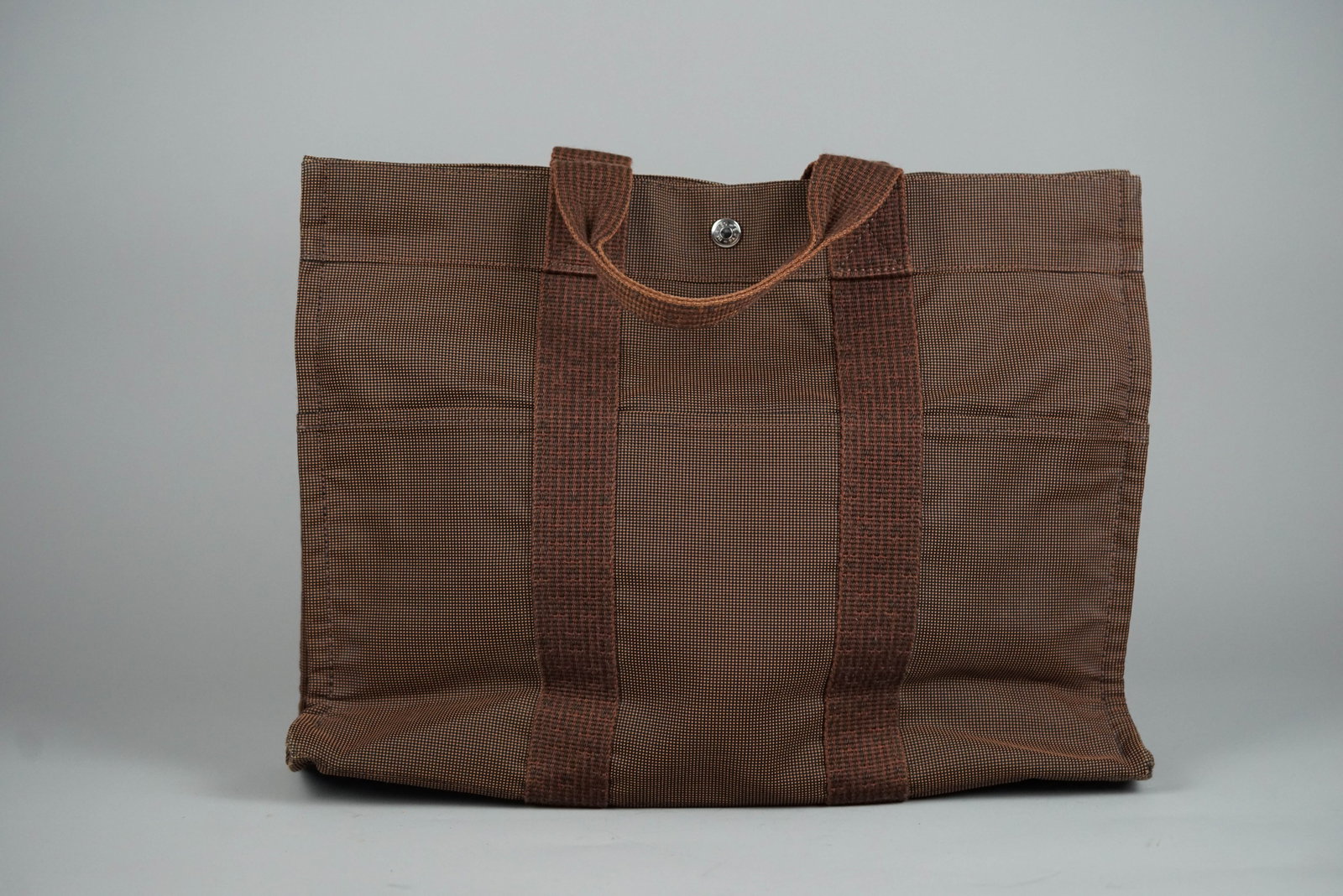 HERMES YALE LINE MM TOTE BAG CANVAS BROWN - 5