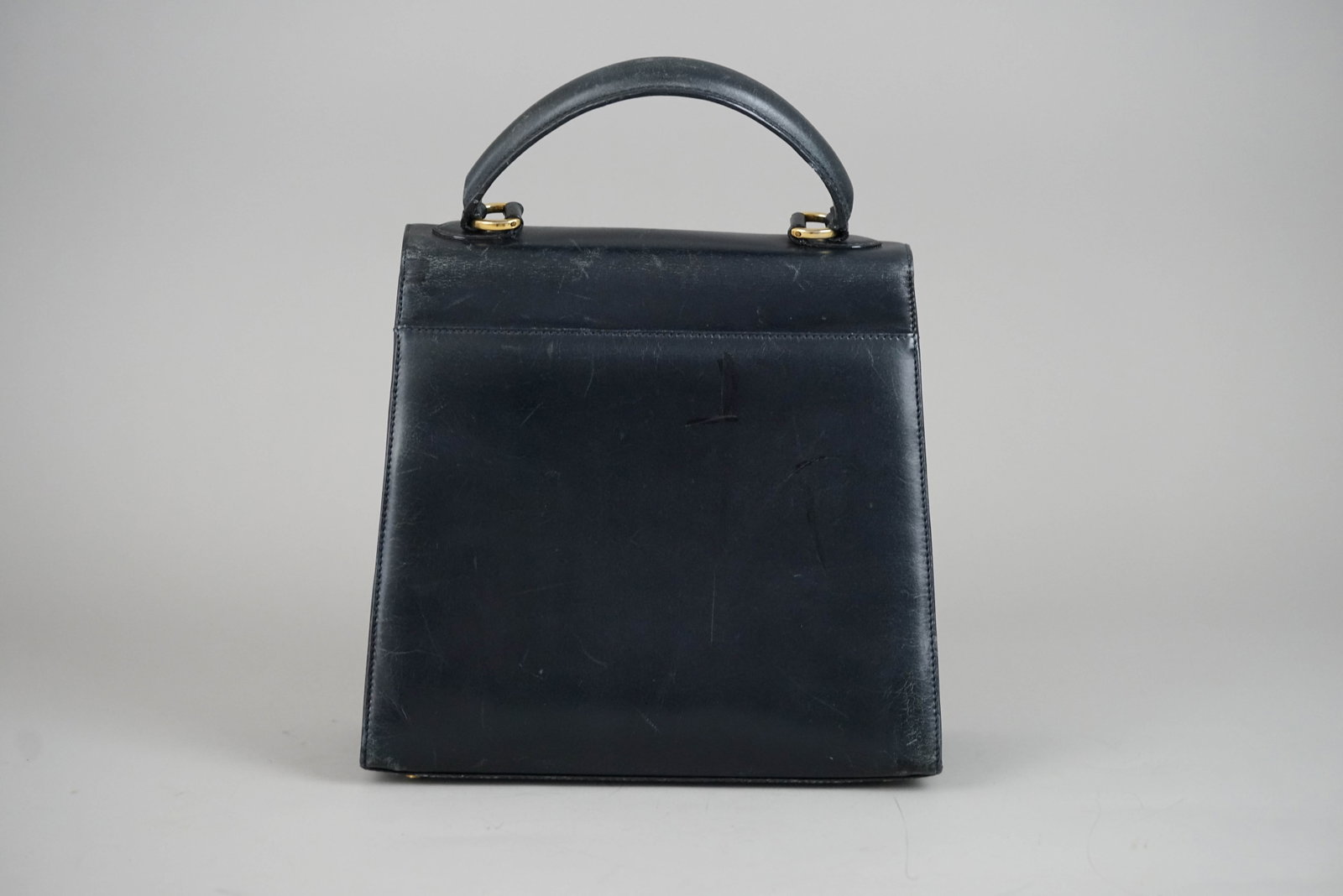 SALVATORE FERRAGAMO VARA HANDBAG LEATHER NAVY - 6