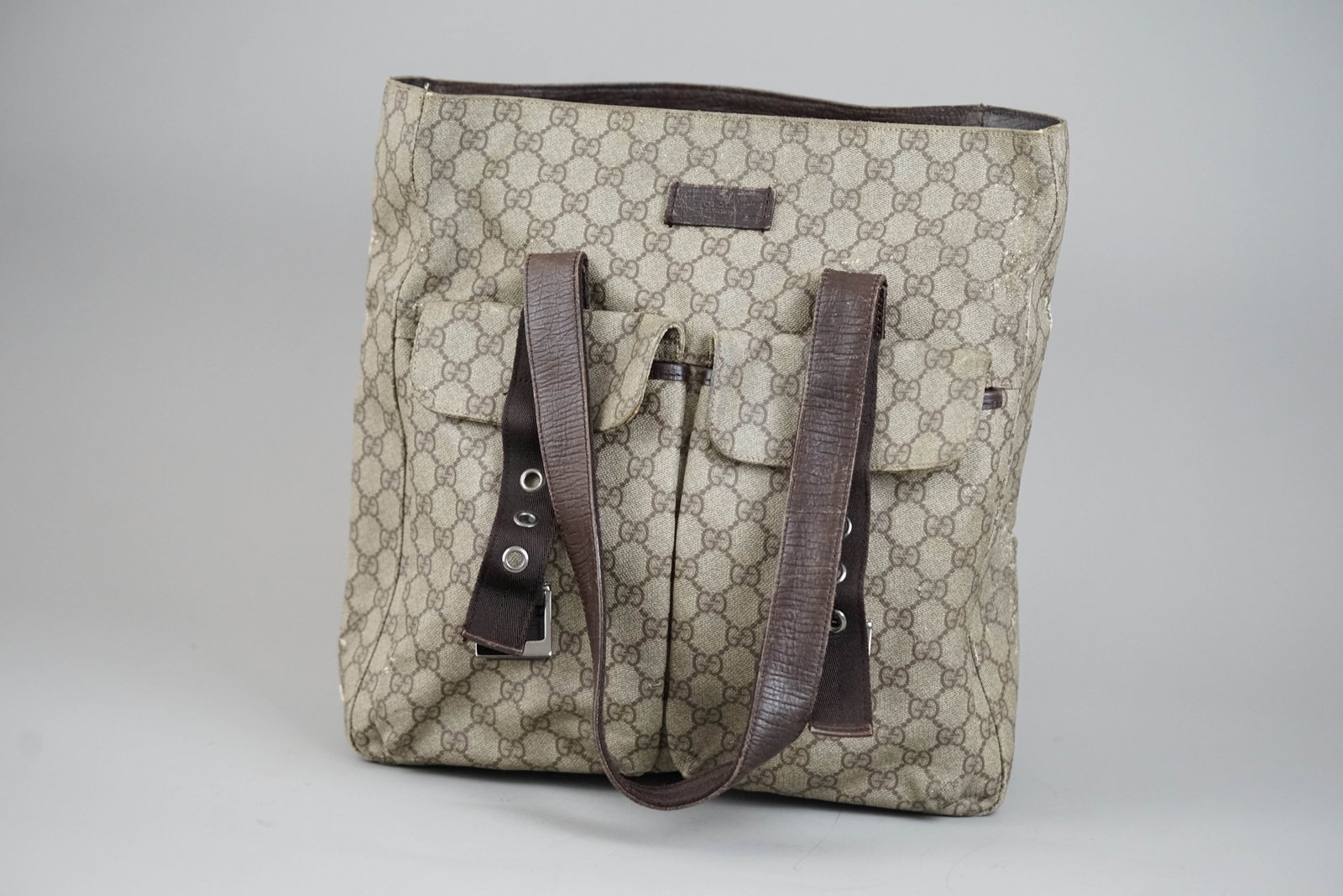 GUCCI GG SUPREME TOTE BAG 213317 BROWN - 3