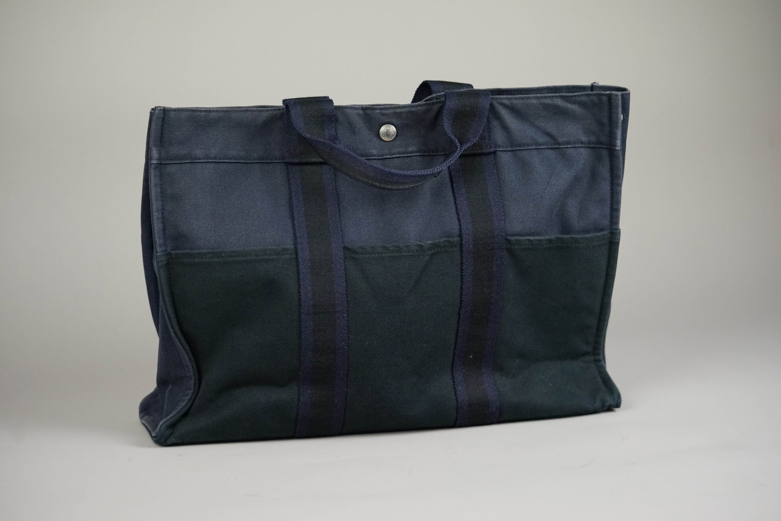 HERMES MM TOTE BAG CANVAS TWO-TONE - 2
