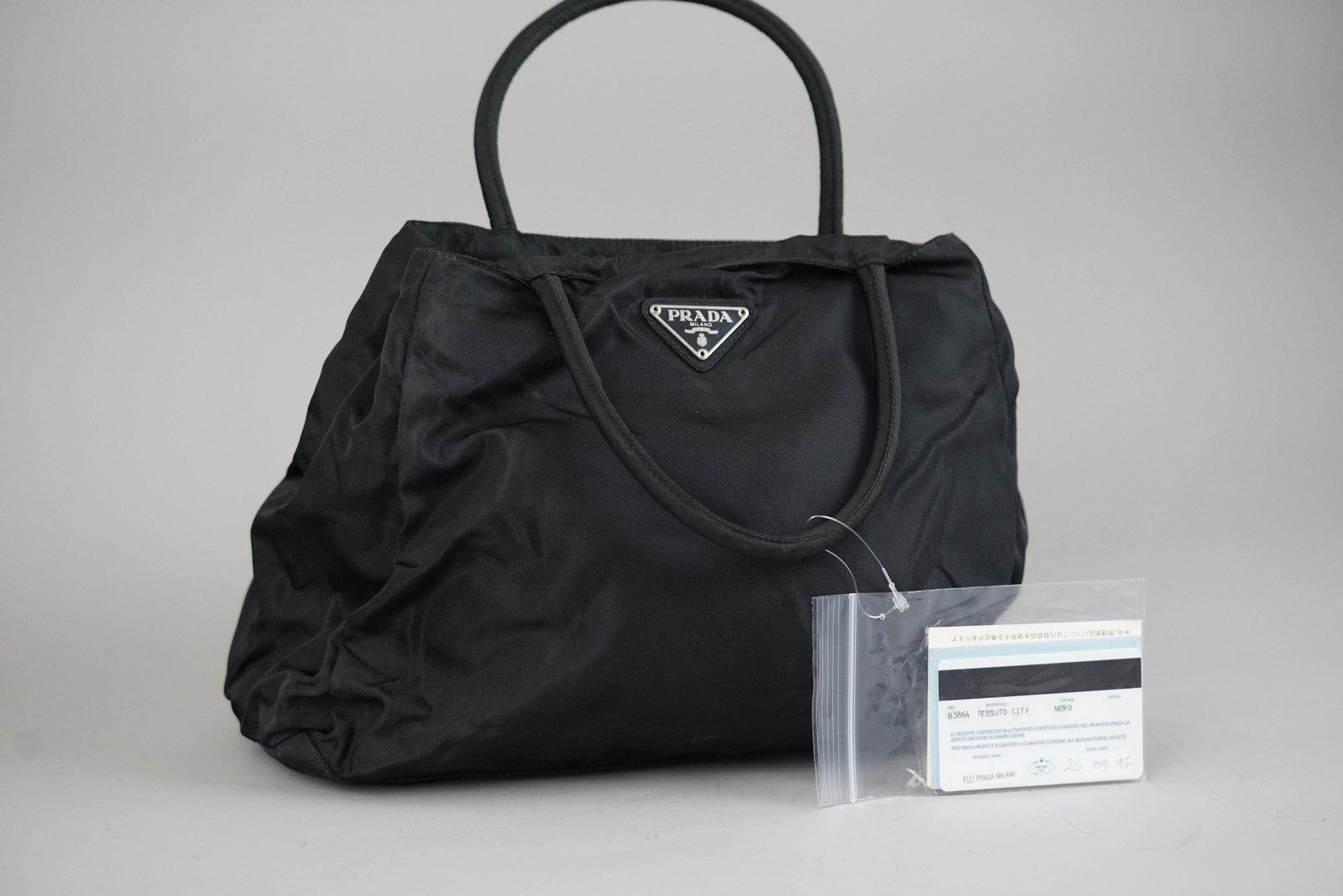 PRADA POCONO TOTE BAG NYLON BLACK GALA - 2