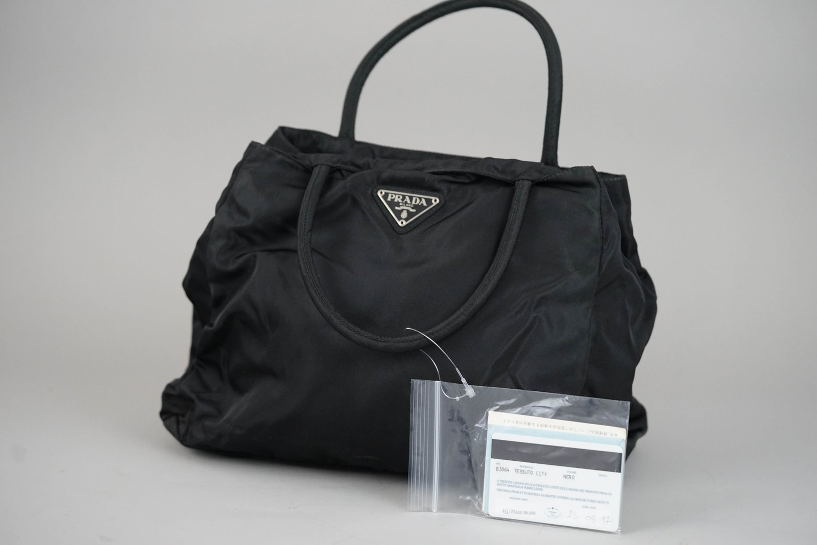 PRADA POCONO TOTE BAG NYLON BLACK GALA - 3