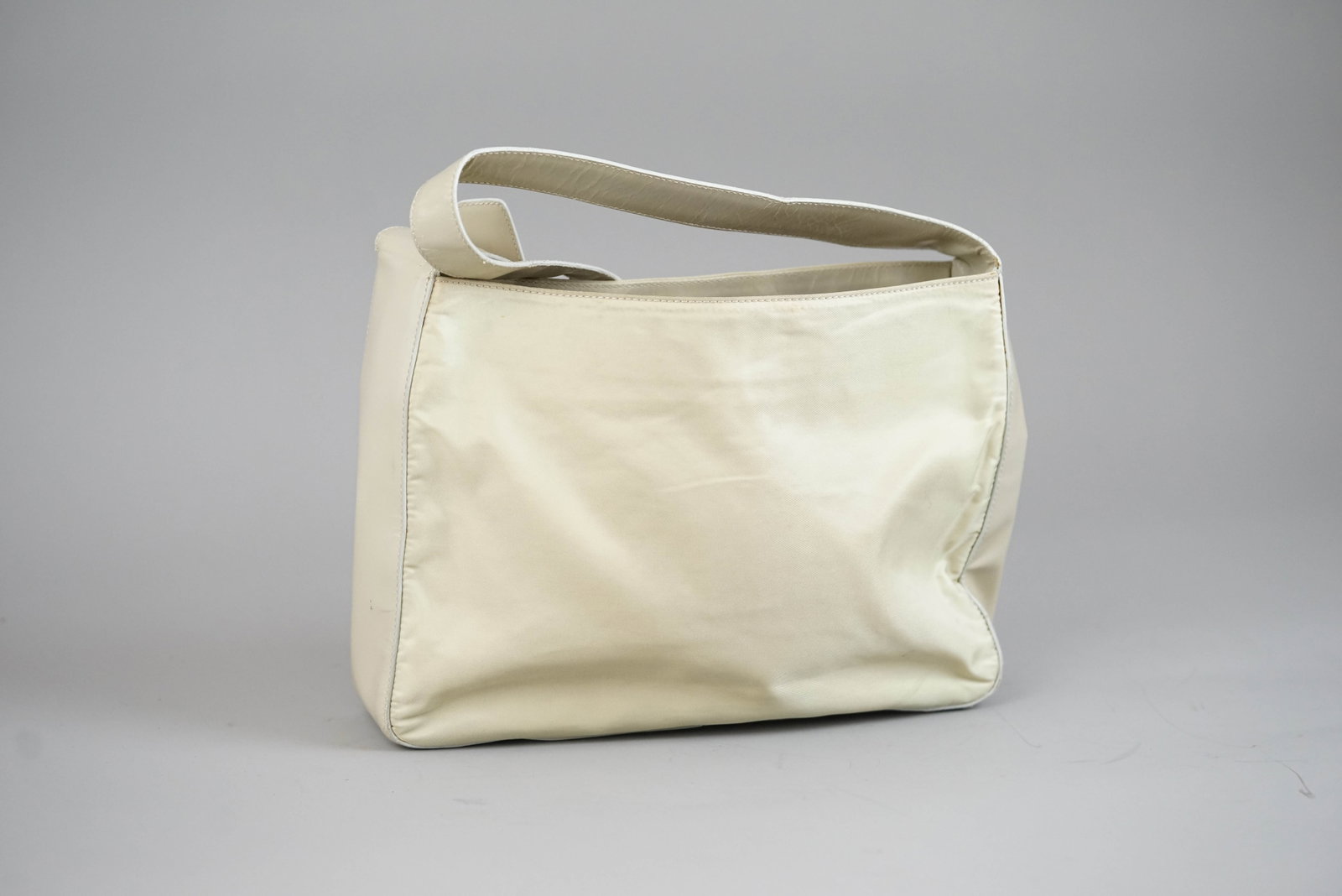 PRADA SHOULDER BAG NYLON LEATHER BEIGE - 2