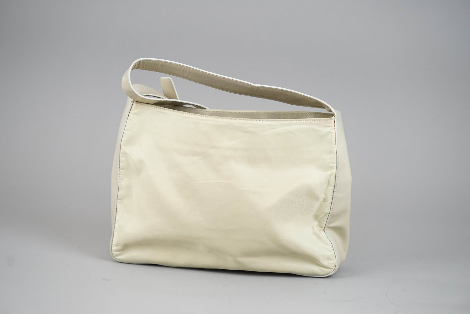 PRADA SHOULDER BAG NYLON LEATHER BEIGE - 3