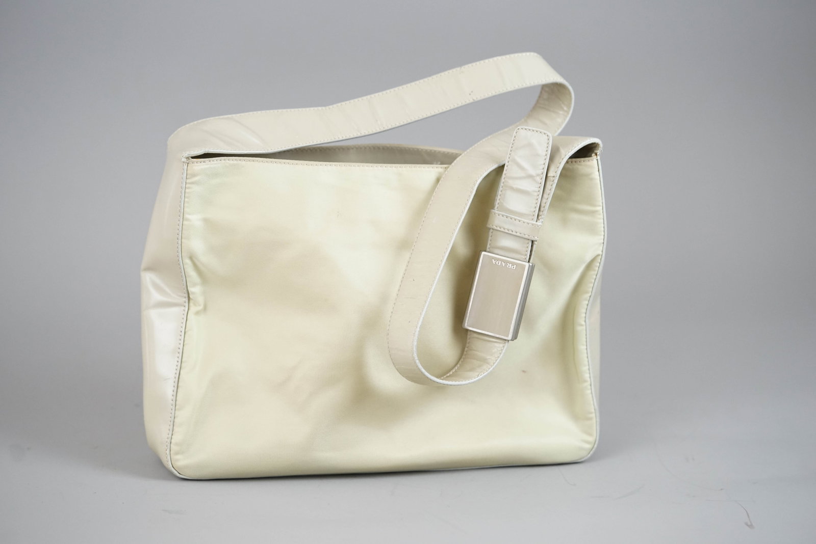 PRADA SHOULDER BAG NYLON LEATHER BEIGE - 6