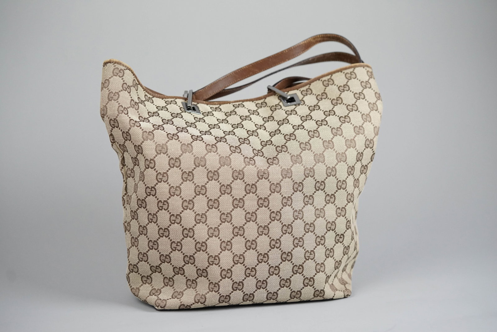 GUCCI GG CANVAS TOTE BAG CANVAS 3444 BROWN - 2