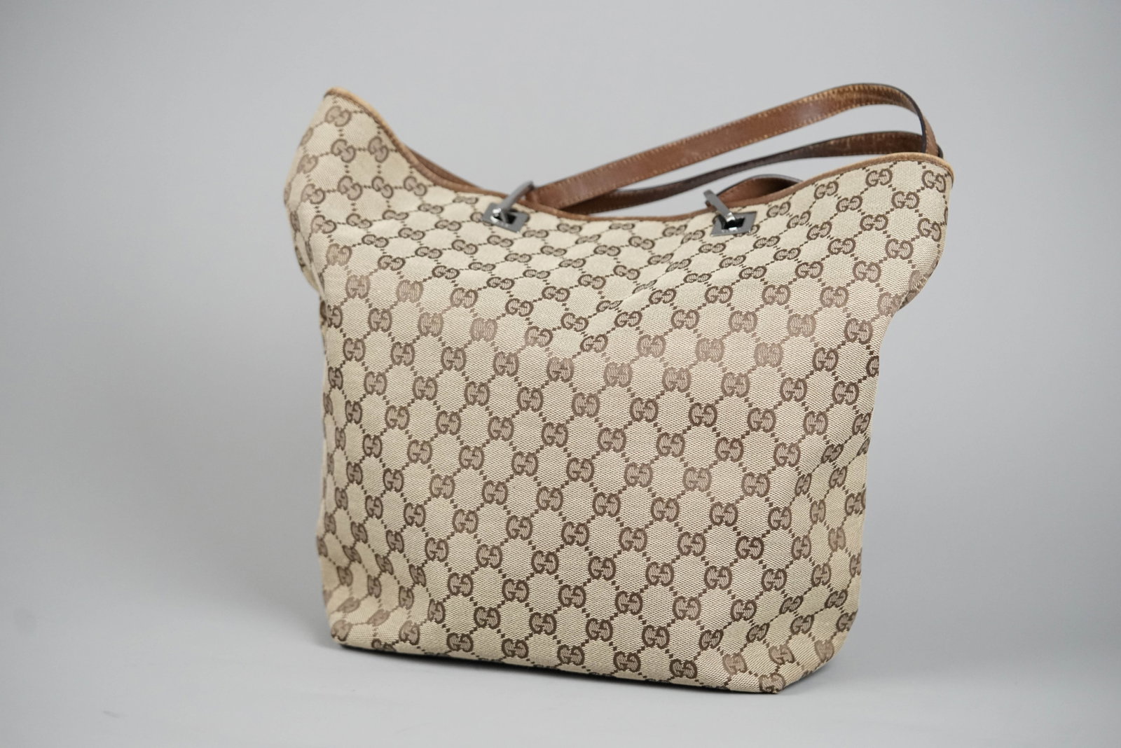 GUCCI GG CANVAS TOTE BAG CANVAS 3444 BROWN - 3