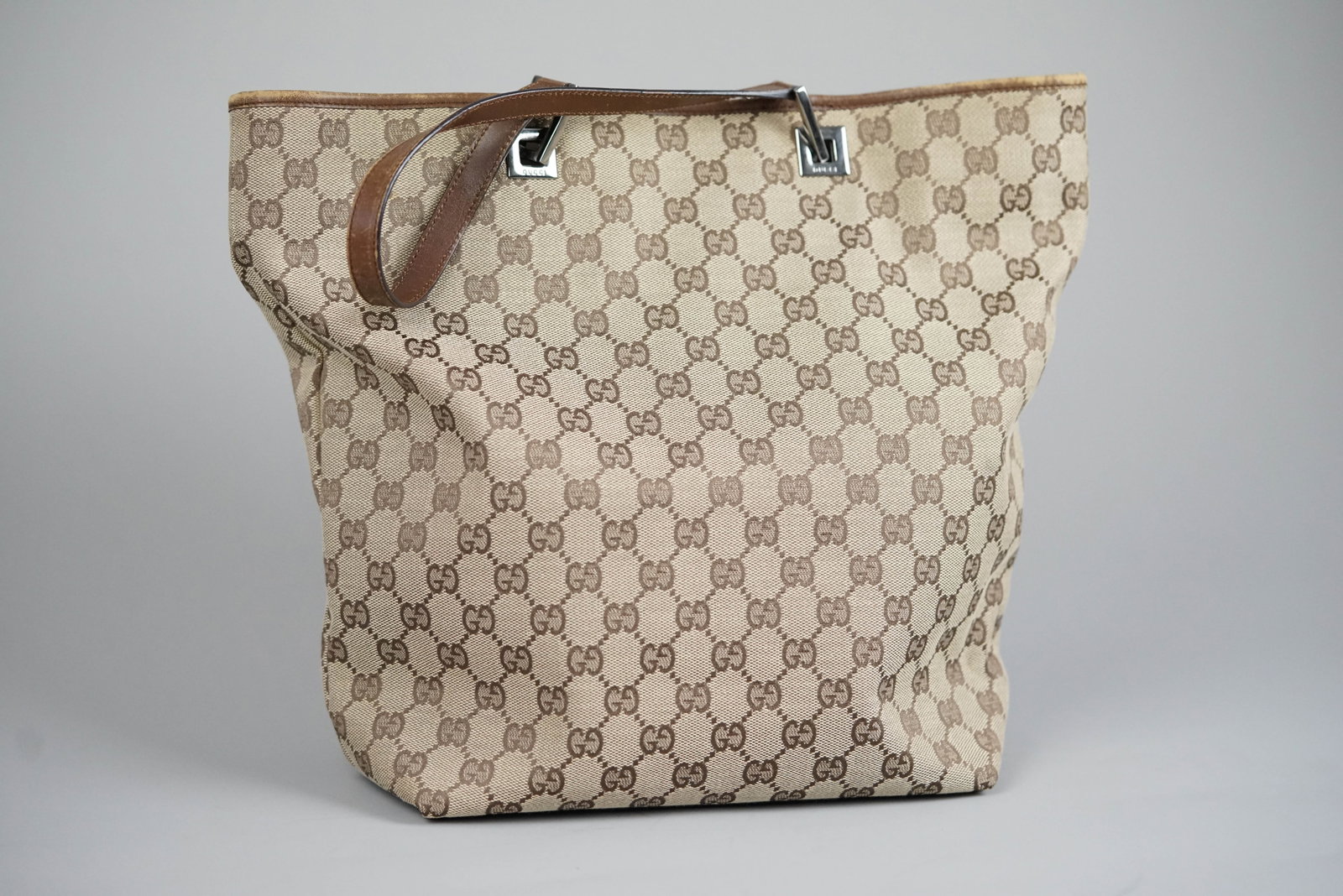 GUCCI GG CANVAS TOTE BAG CANVAS 3444 BROWN - 6