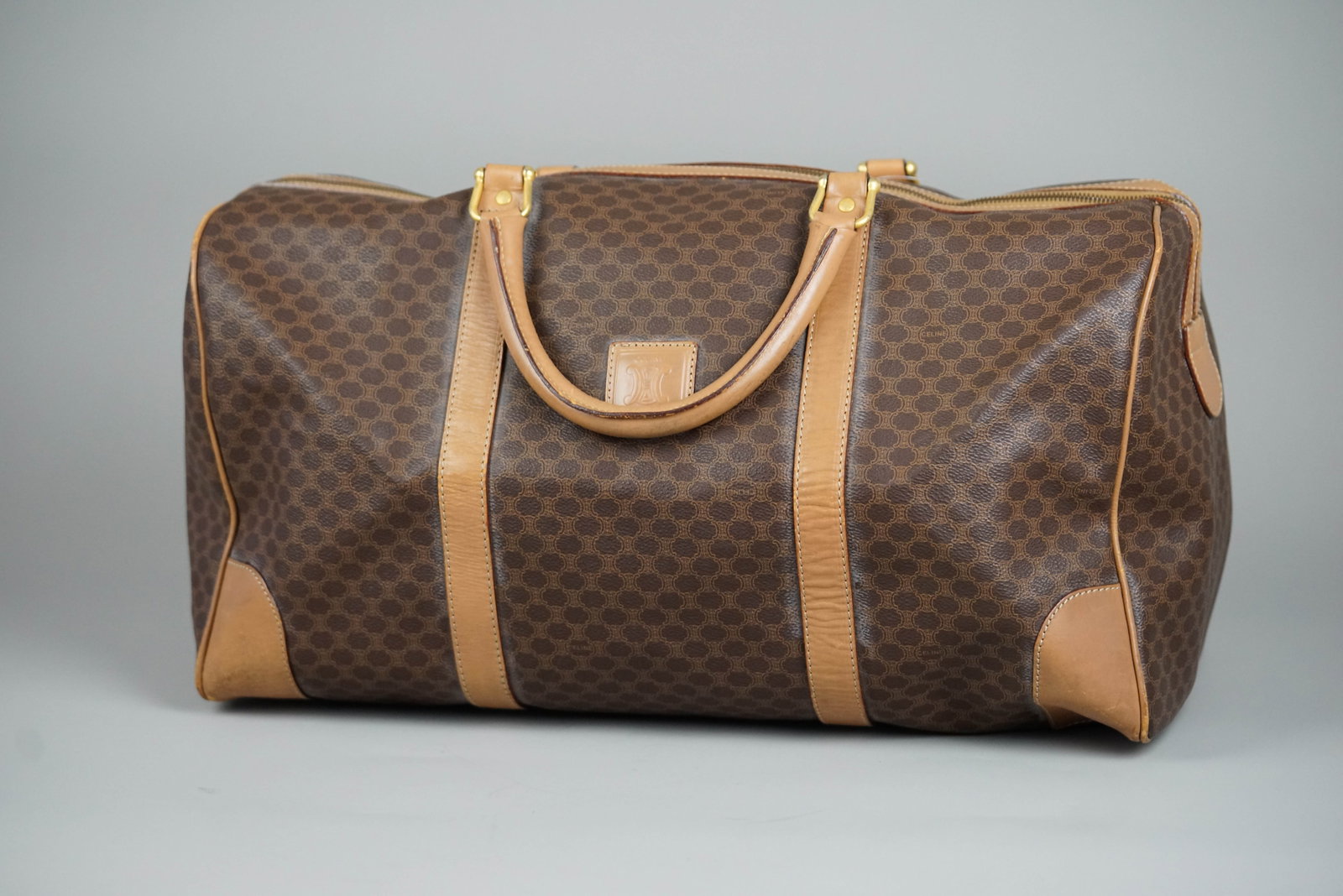 CELINE MACADAM BOSTON BAG BROWN - 3