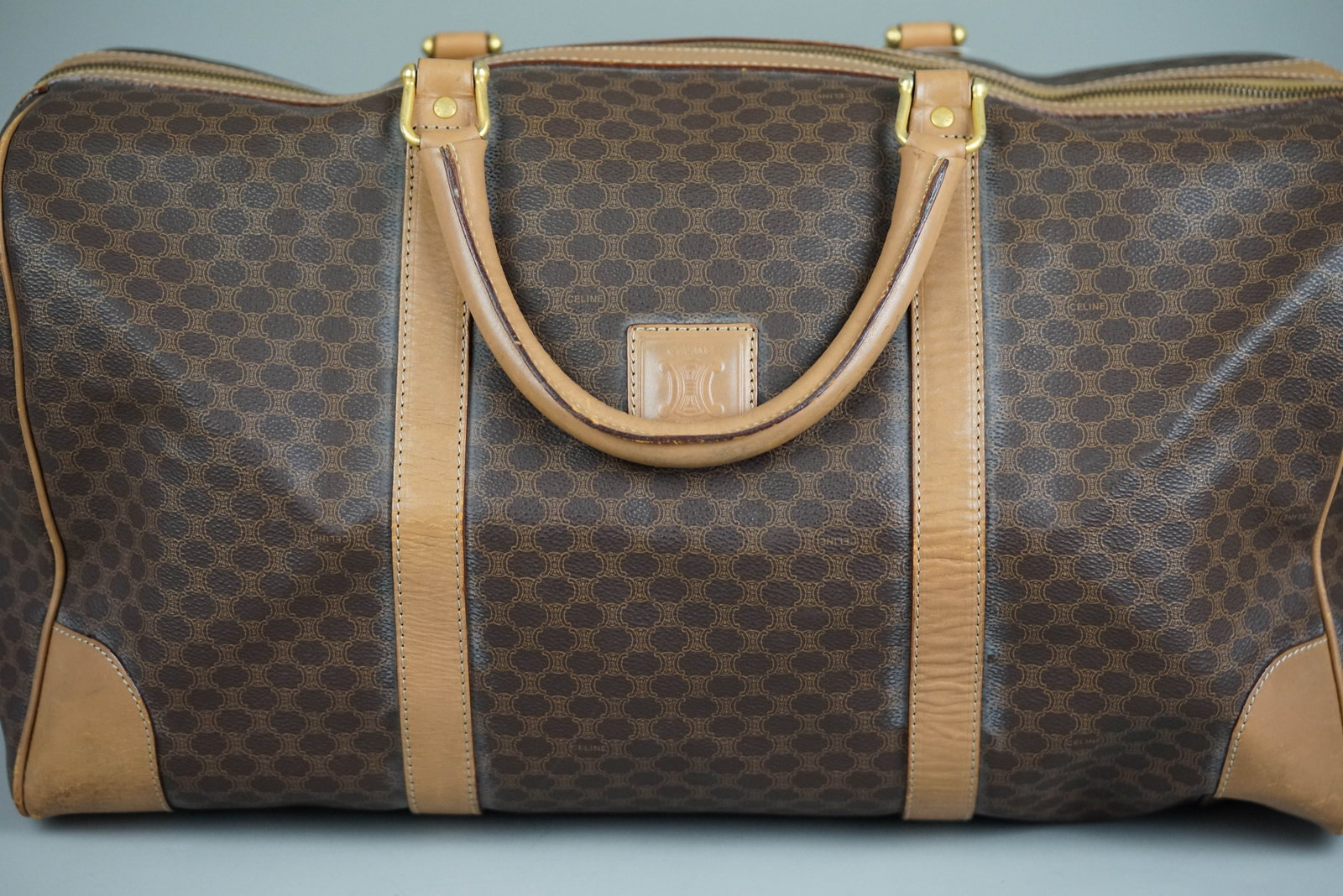 CELINE MACADAM BOSTON BAG BROWN - 4