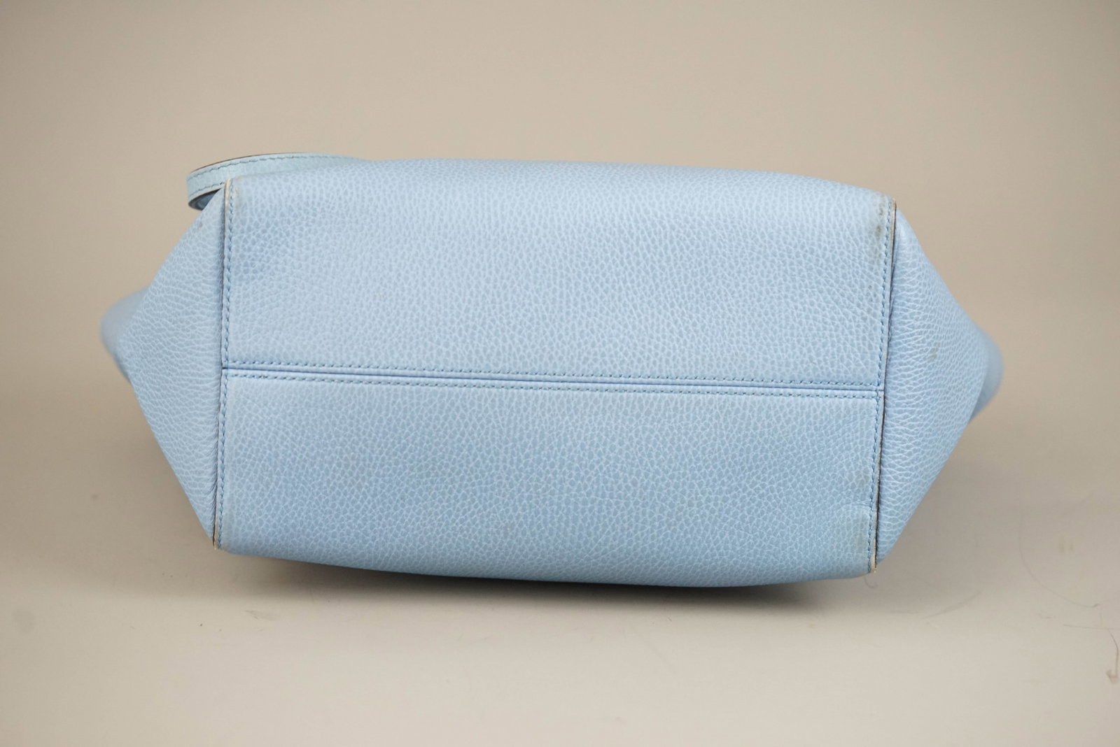 GUCCI SWING TOTE BAG LEATHER 520980 BLUE NAME TAG - 7
