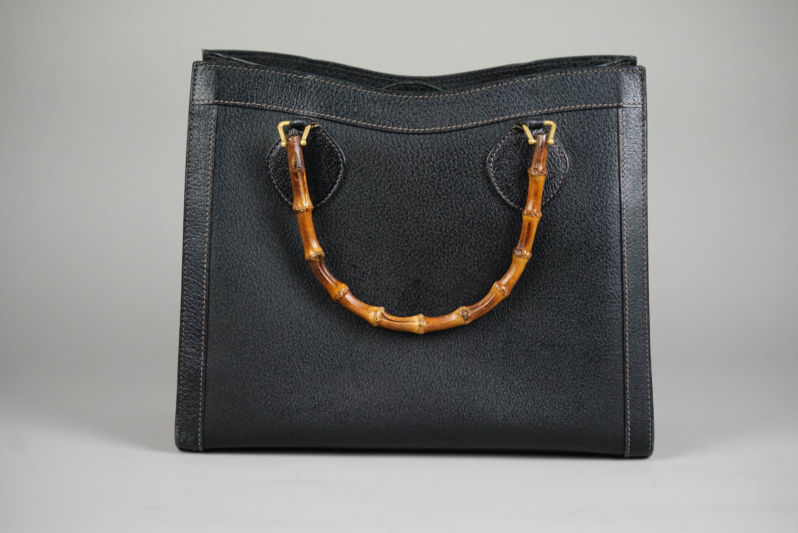 GUCCI BAMBOO HANDBAG LEATHER 0260 BLACK - 5