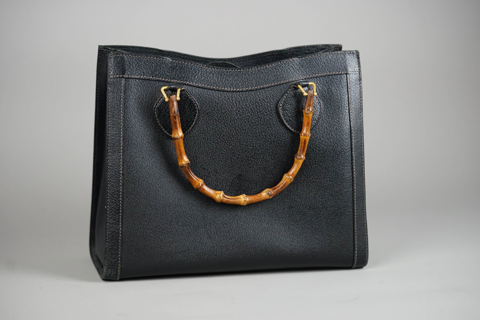 GUCCI BAMBOO HANDBAG LEATHER 0260 BLACK - 6