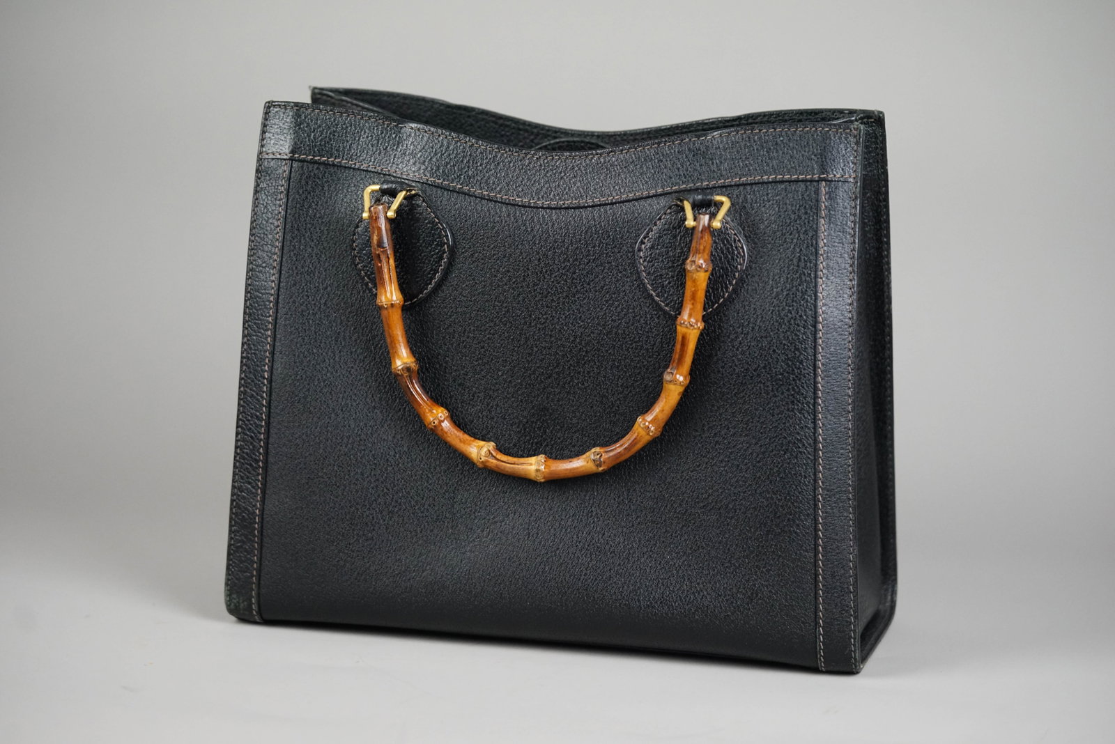 GUCCI BAMBOO HANDBAG LEATHER 0260 BLACK - 7