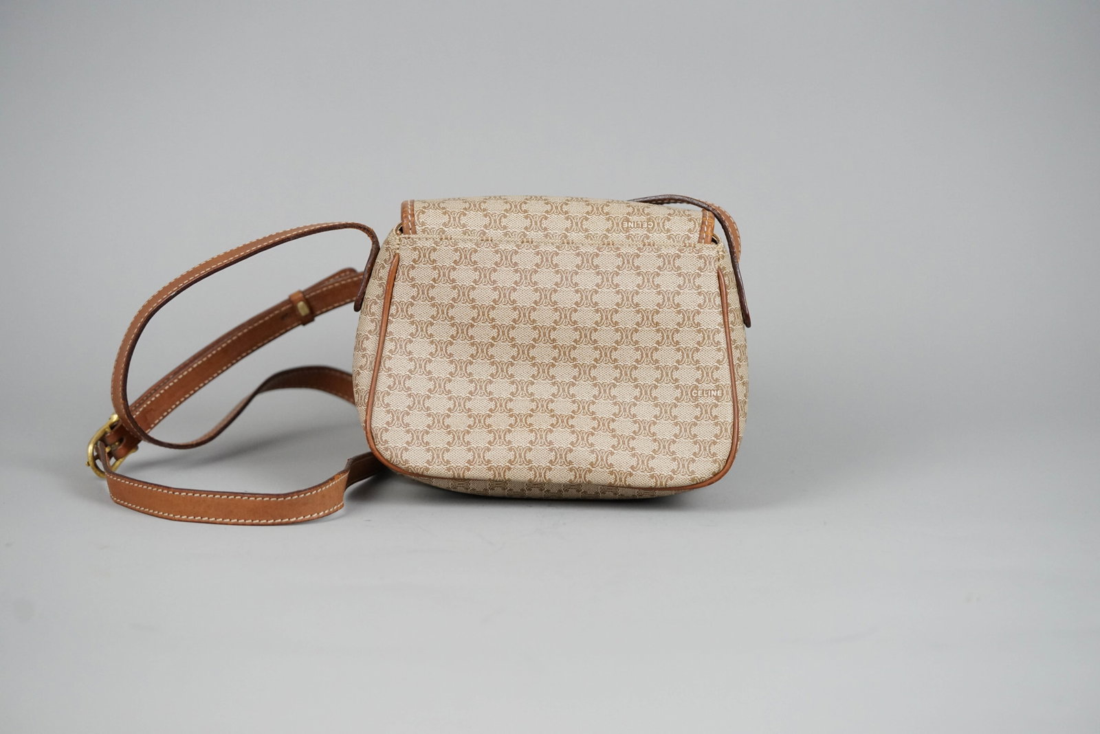 CELINE MACADAM SHOULDER BAG BEIGE - 4