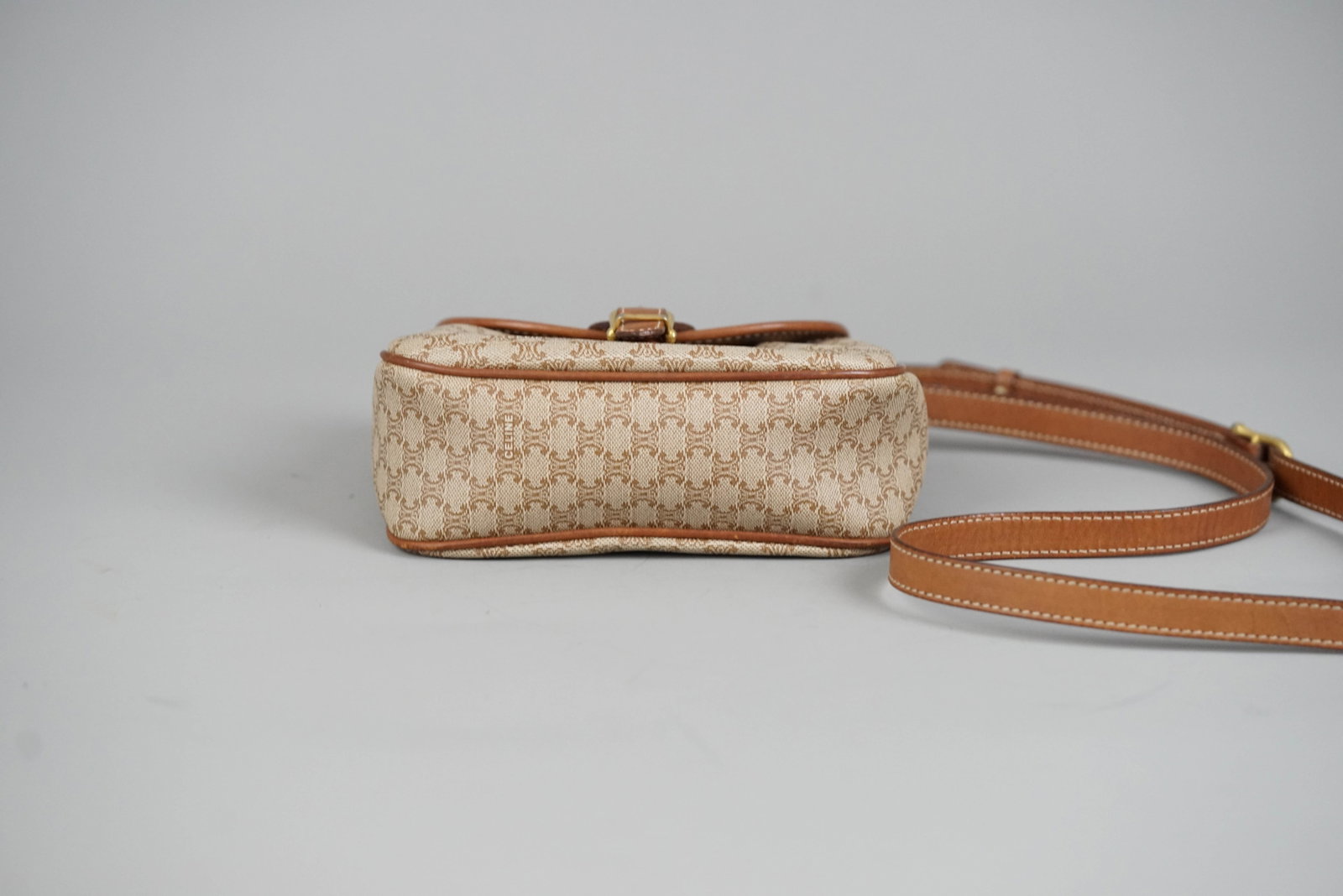 CELINE MACADAM SHOULDER BAG BEIGE - 7