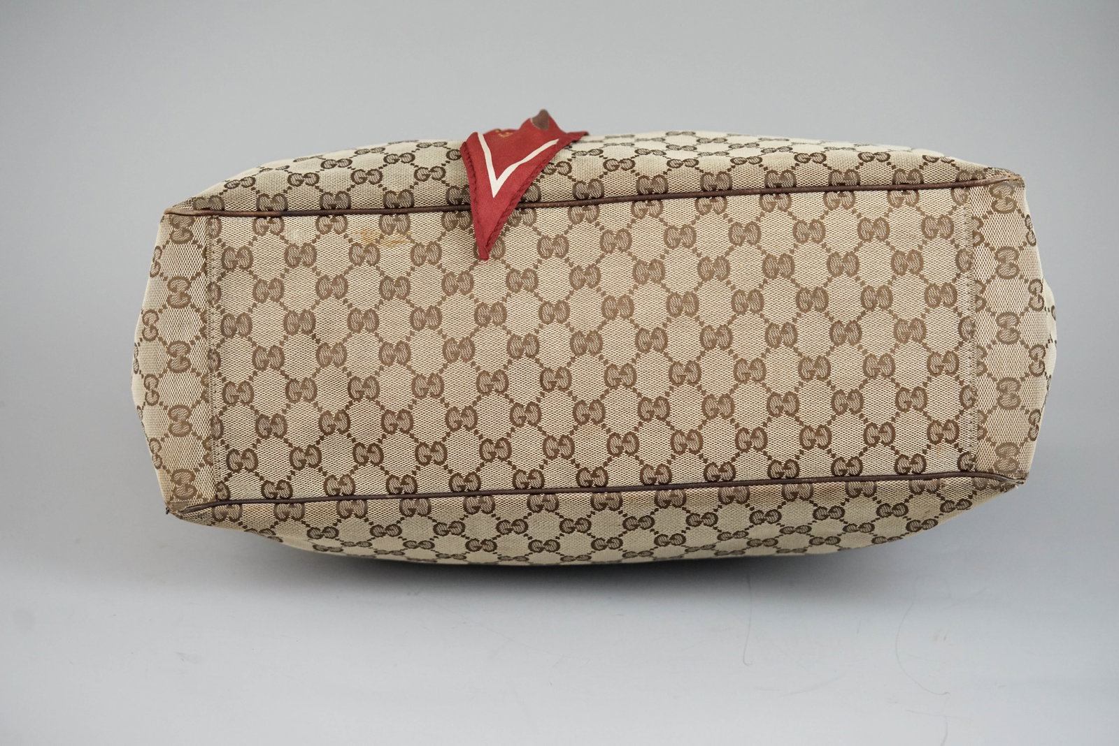 GUCCI GG CANVAS TOTE BAG CANVAS 467891 BROWN SCARF - 9