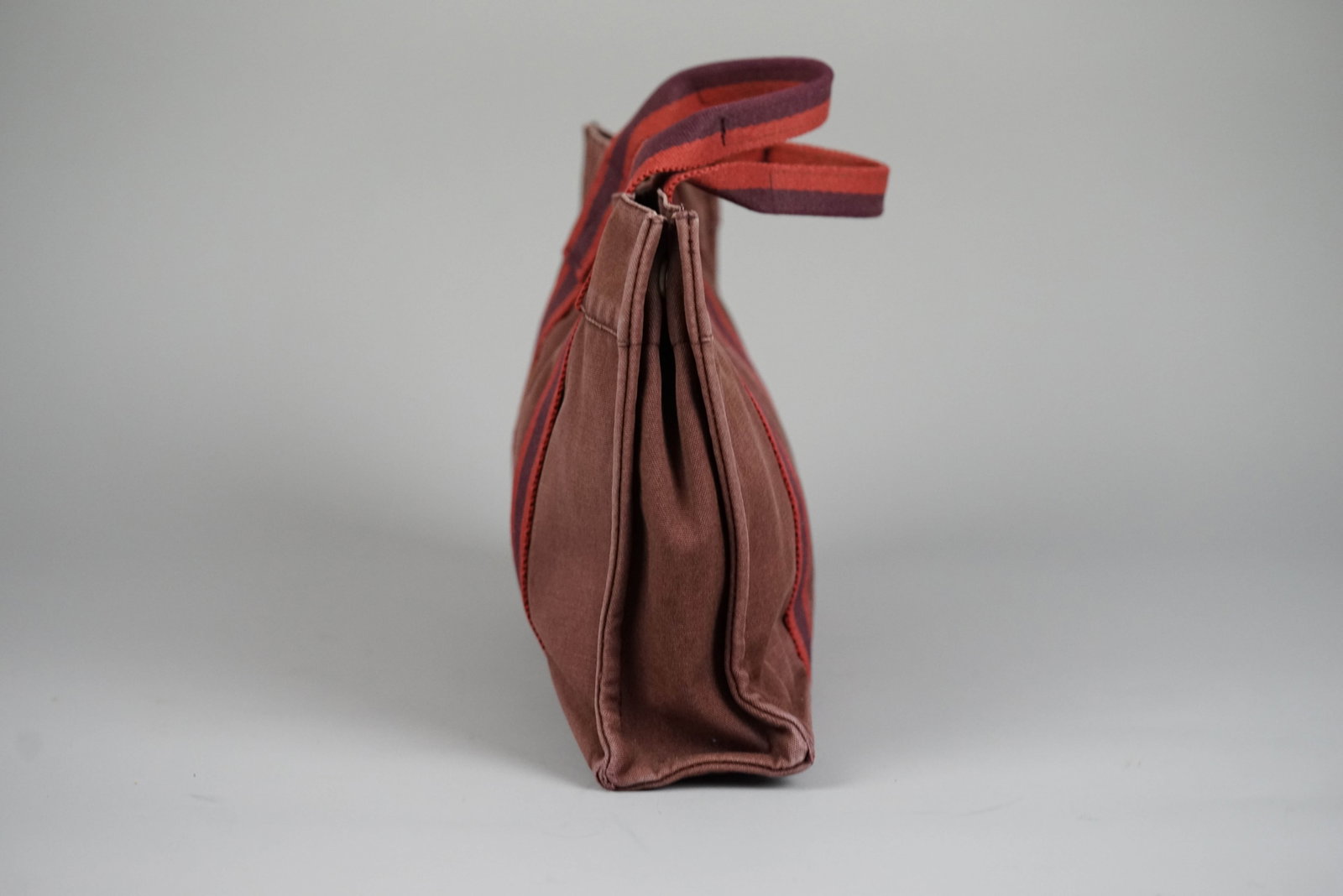 HERMES PM HANDBAG CANVAS BORDEAUX - 4