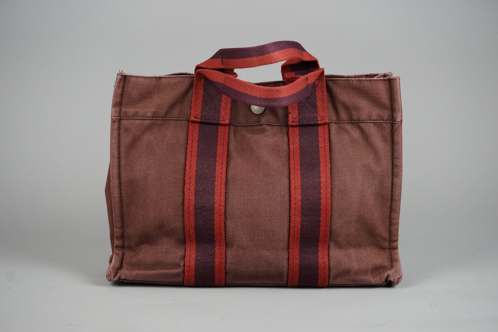 HERMES PM HANDBAG CANVAS BORDEAUX - 5