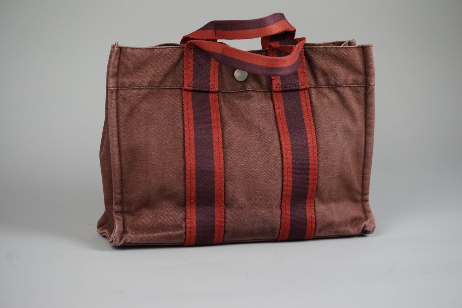 HERMES PM HANDBAG CANVAS BORDEAUX - 6
