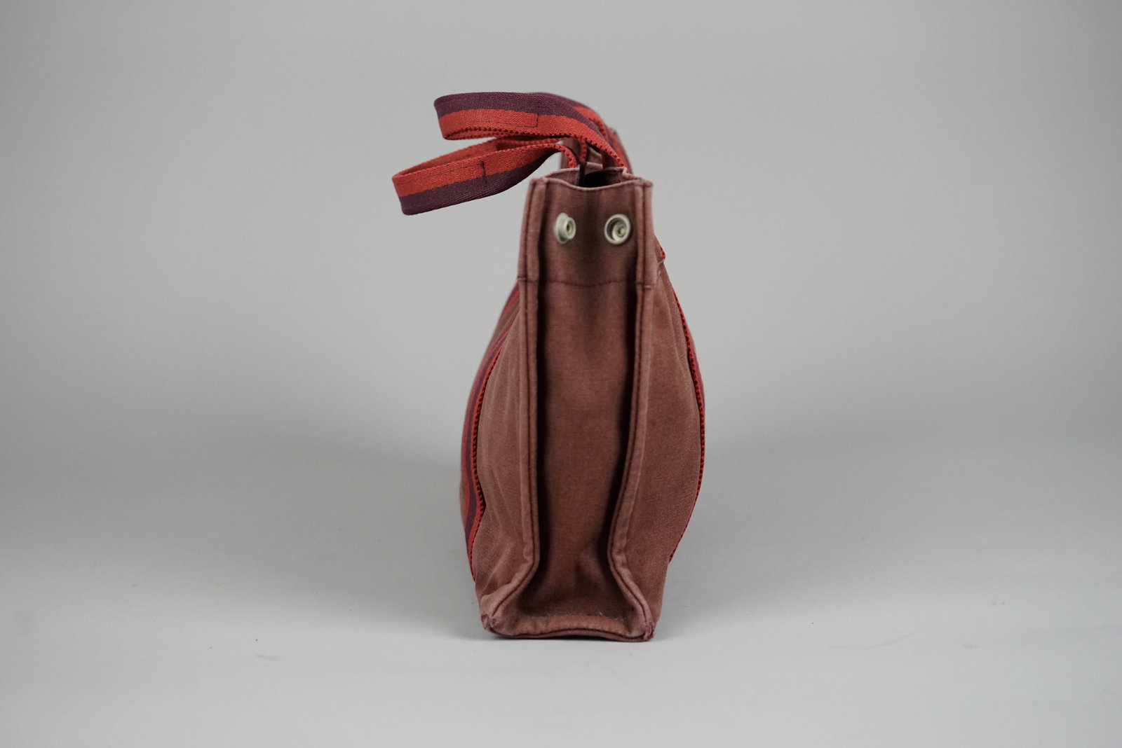 HERMES PM HANDBAG CANVAS BORDEAUX - 8