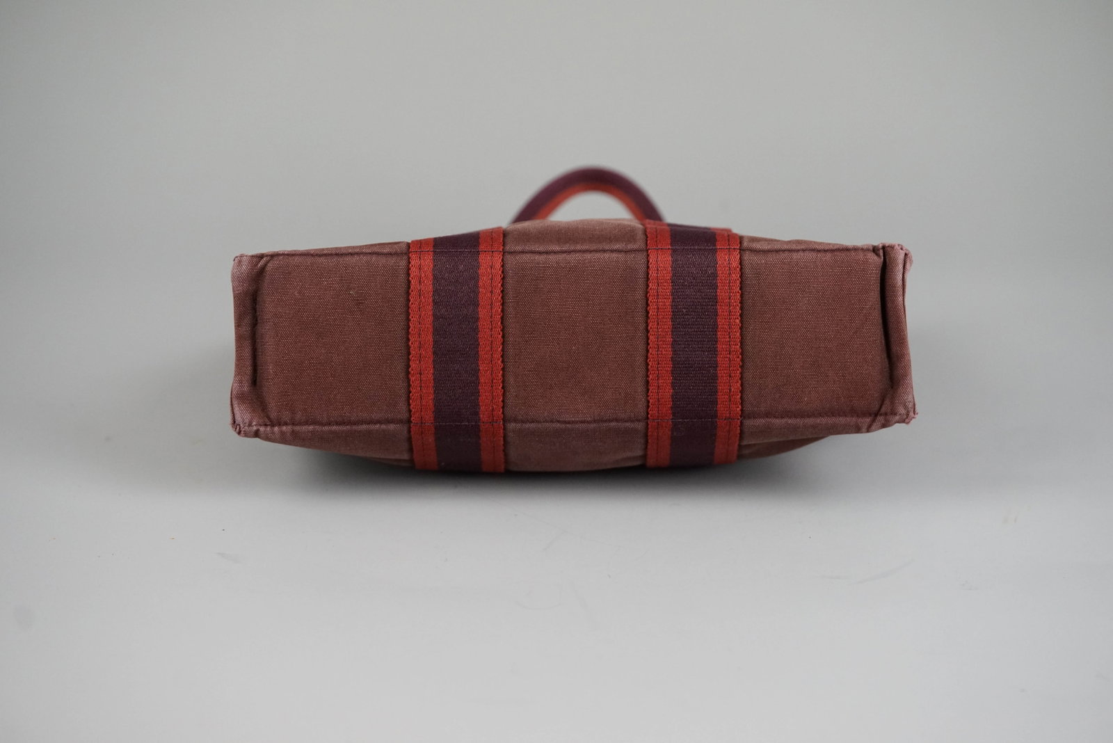 HERMES PM HANDBAG CANVAS BORDEAUX - 9