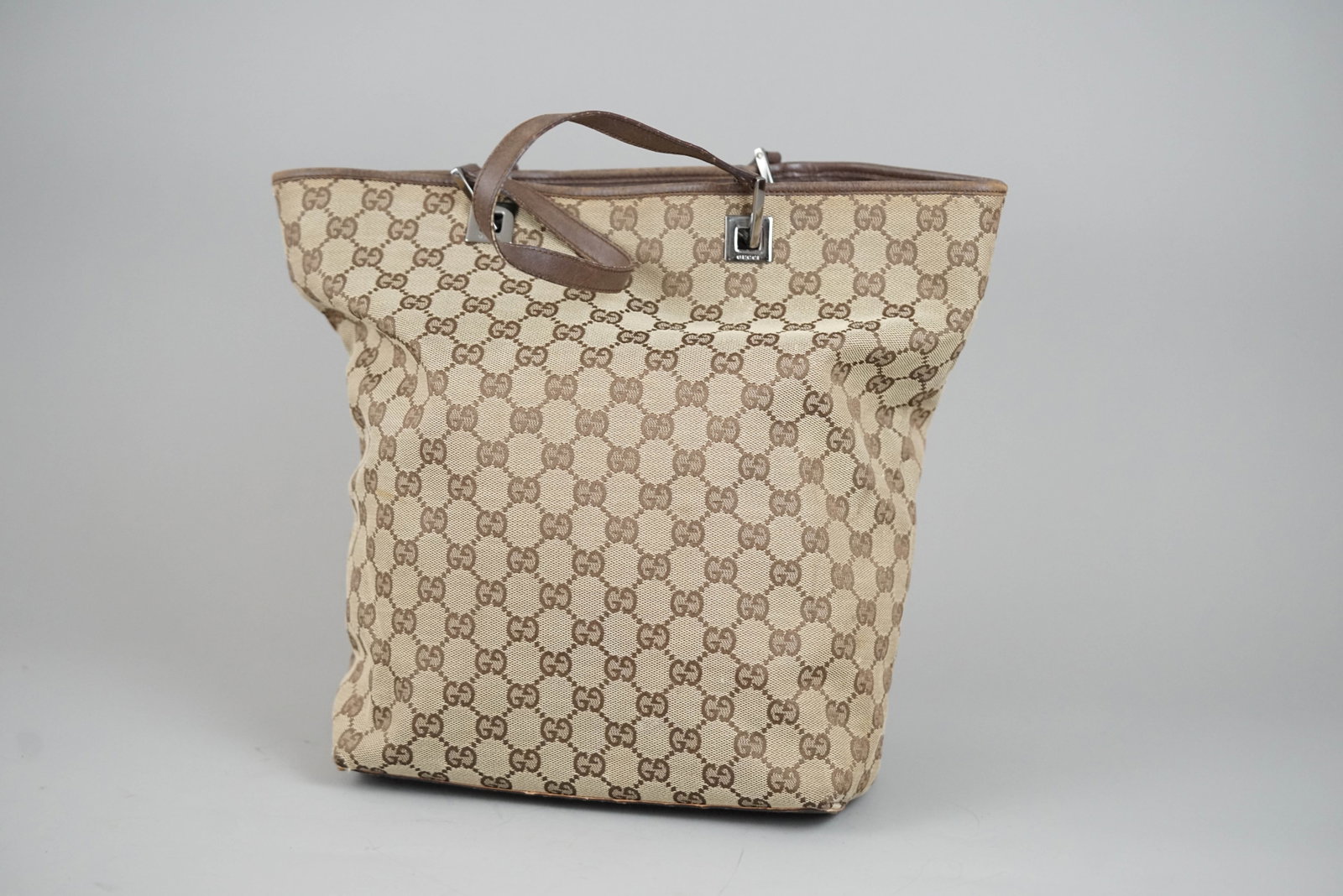 GUCCI GG CANVAS TOTE BAG 1705 BROWN - 3