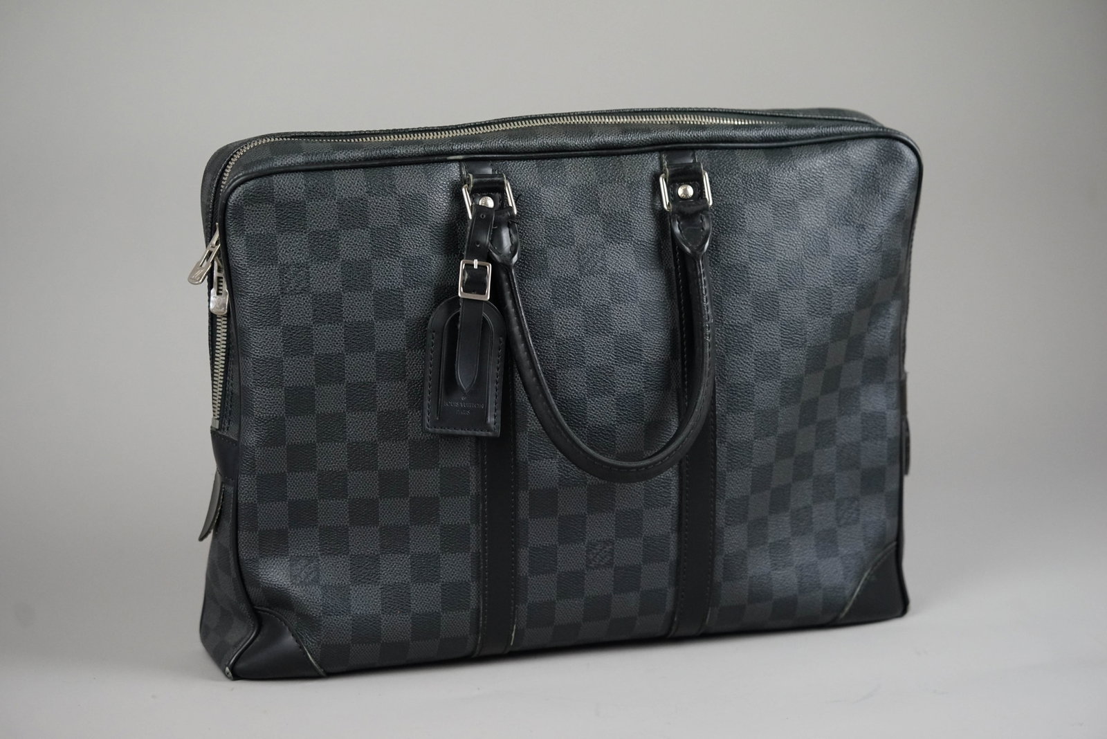LOUIS VUITTON DAMIER GRAPHITE PORTE CLEMENT VOYAGE BRIEFCASE M41125 BA0112 CADENAS KEYS NAME TAG - 2