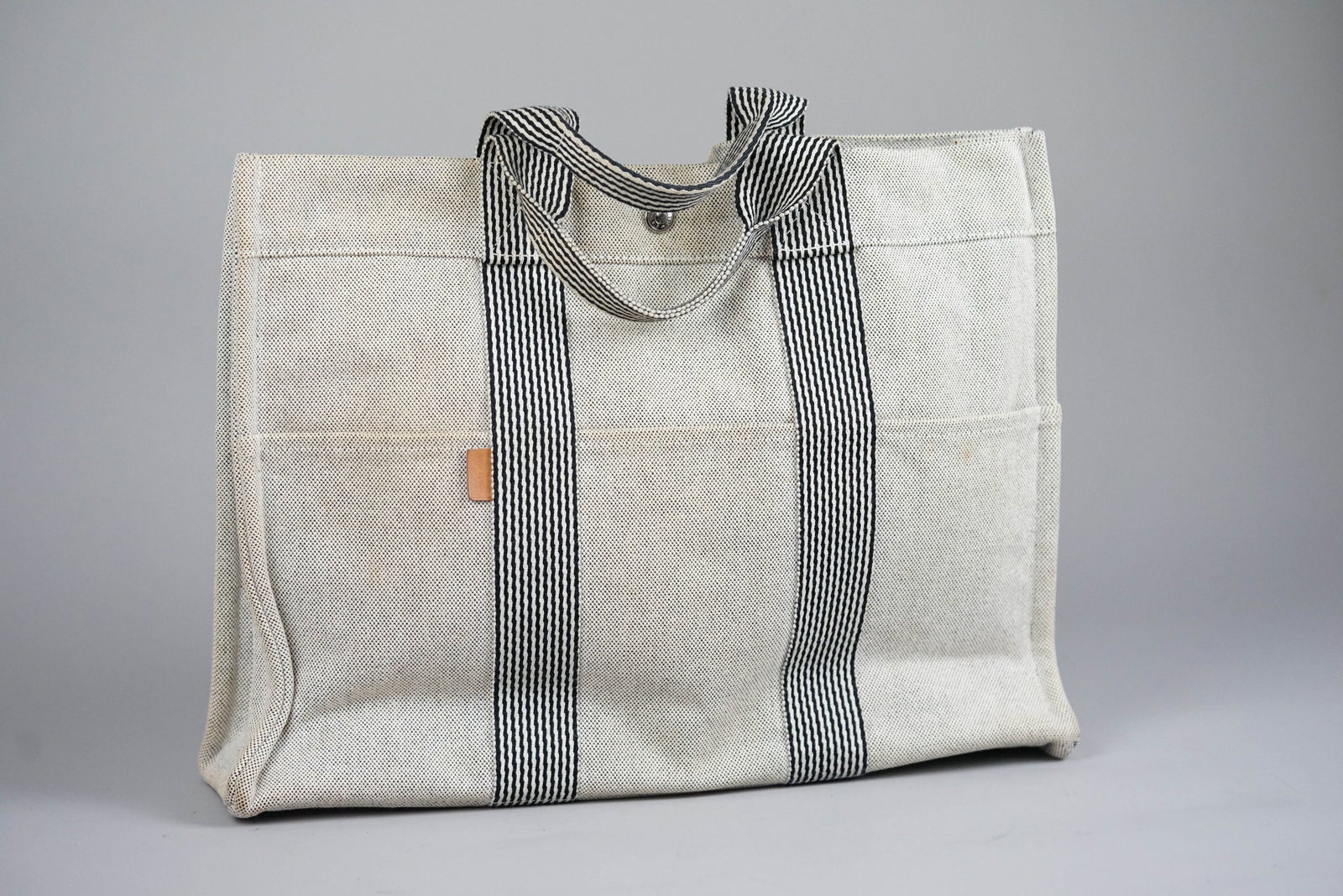 HERMES MM TOTE BAG CANVAS TWO-TONE - 2