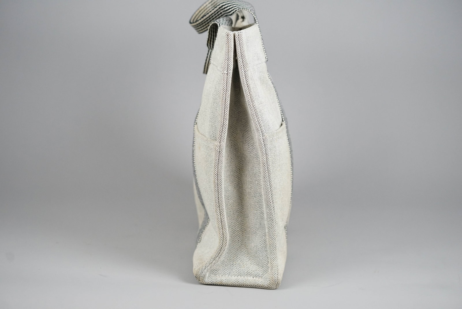 HERMES MM TOTE BAG CANVAS TWO-TONE - 4