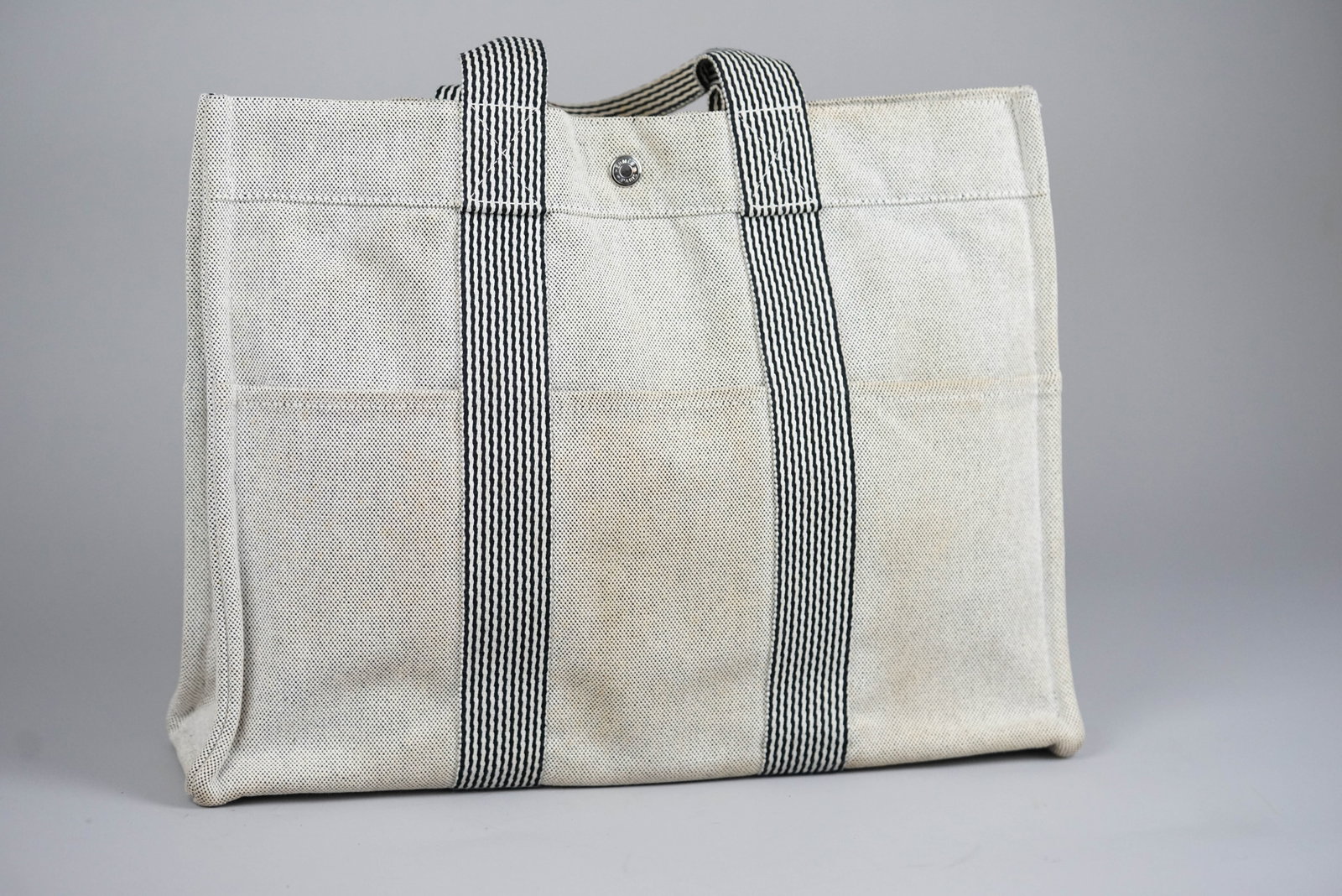 HERMES MM TOTE BAG CANVAS TWO-TONE - 6