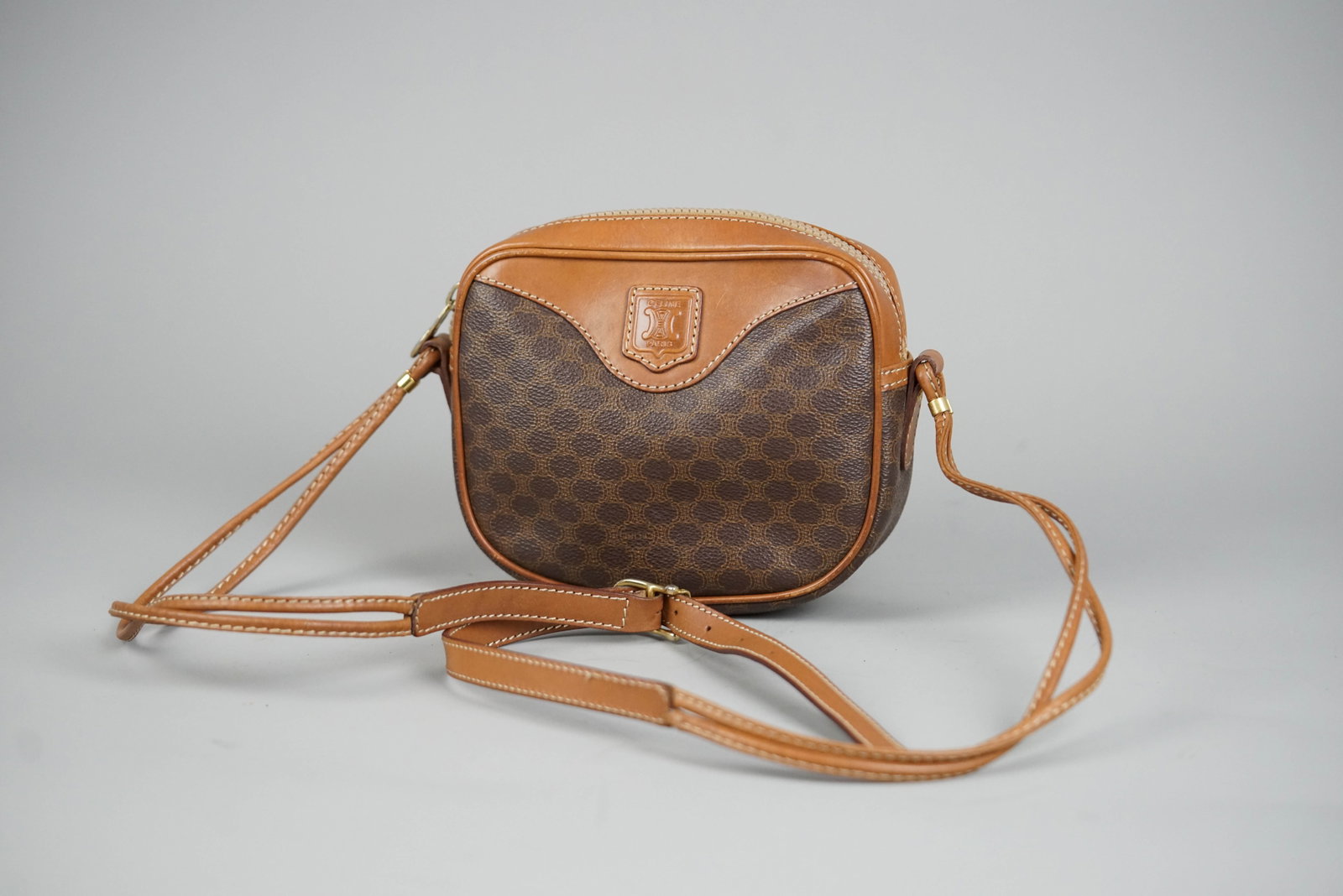 CELINE MACADAM SHOULDER BAG BROWN - 3