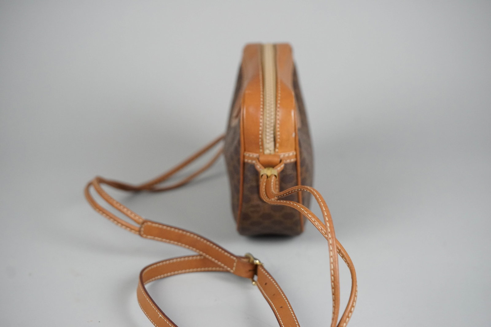 CELINE MACADAM SHOULDER BAG BROWN - 4