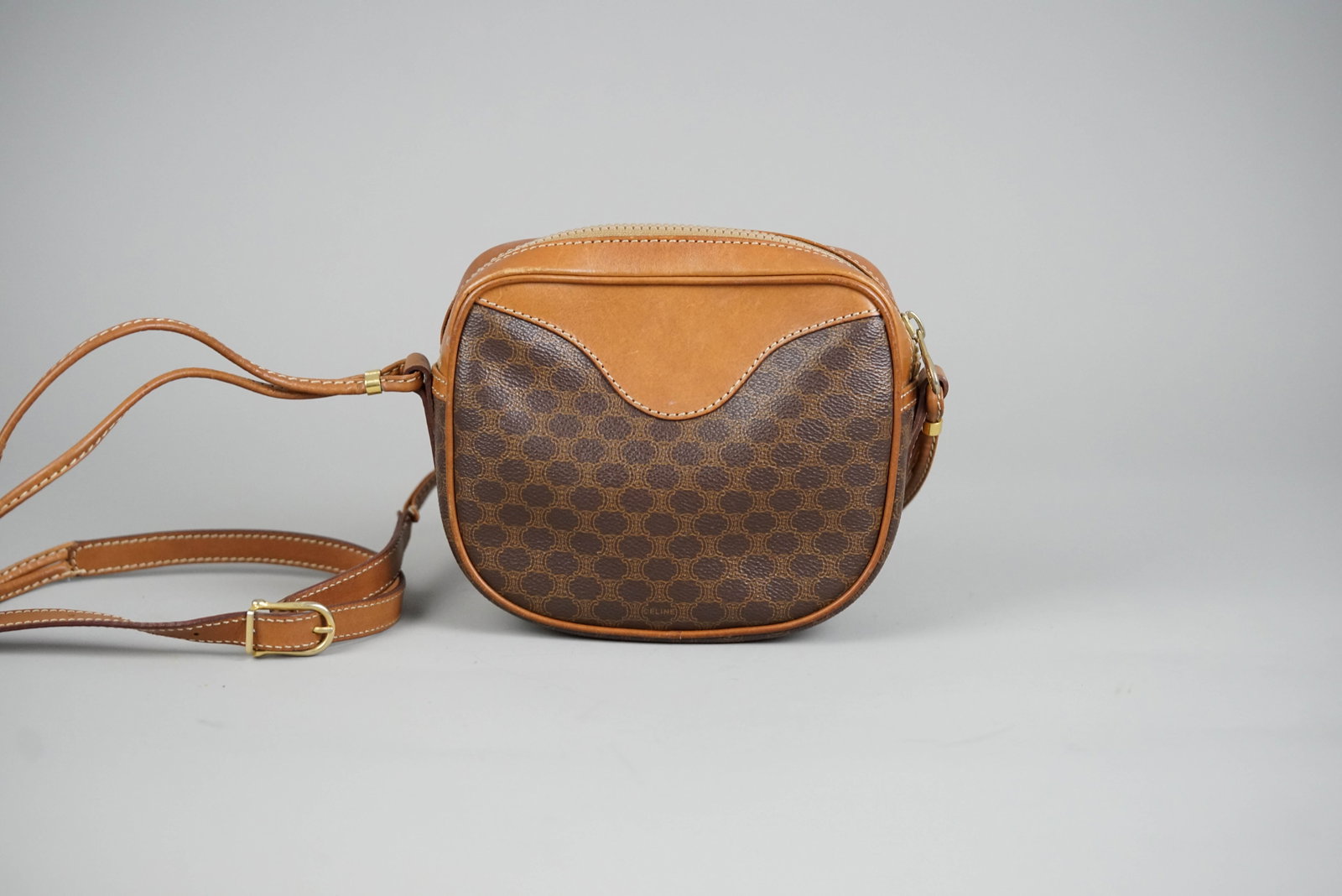 CELINE MACADAM SHOULDER BAG BROWN - 5