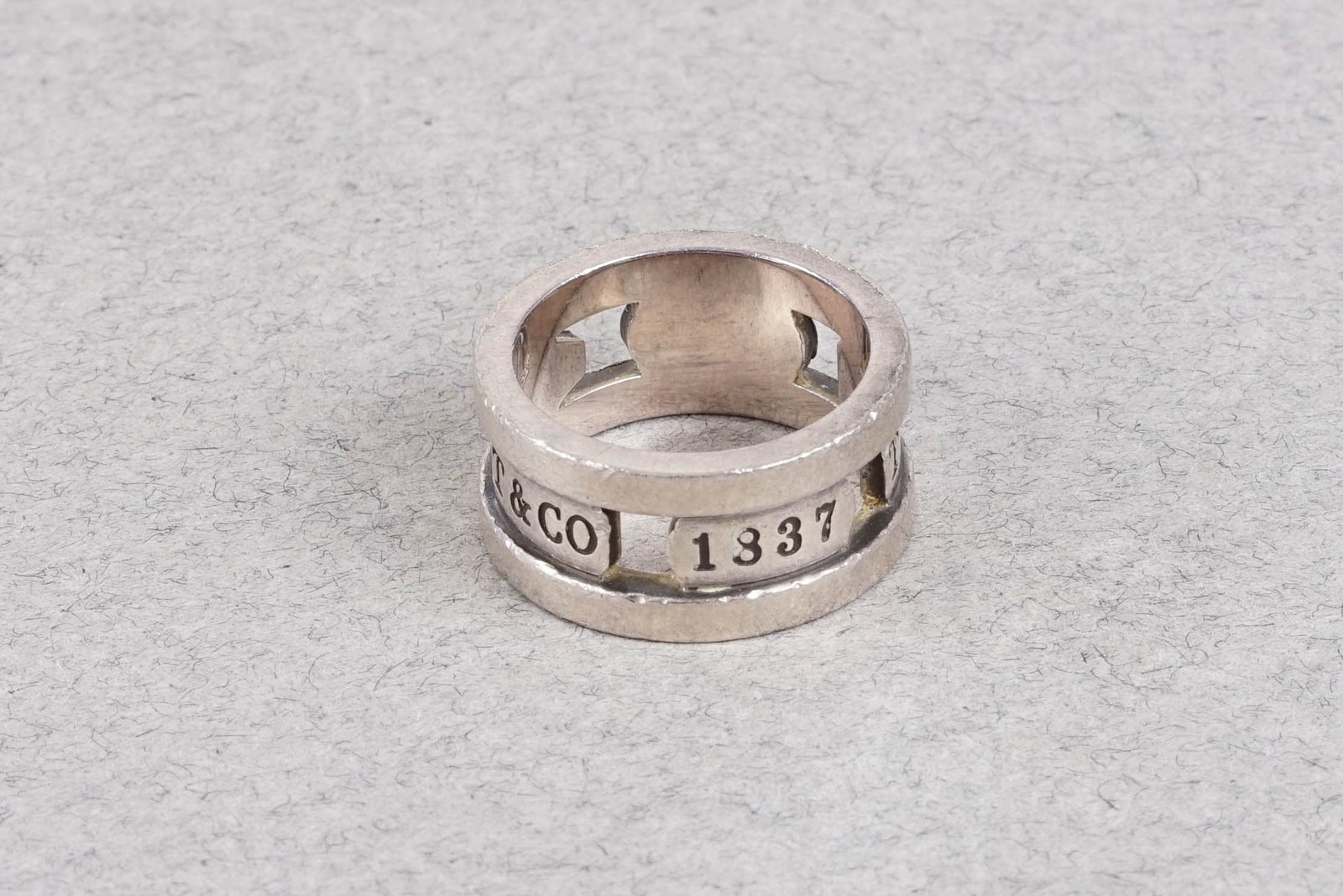 TIFFANY & CO 1837 ELEMENT RING 925 STERLING SILVER 7.9G - 2
